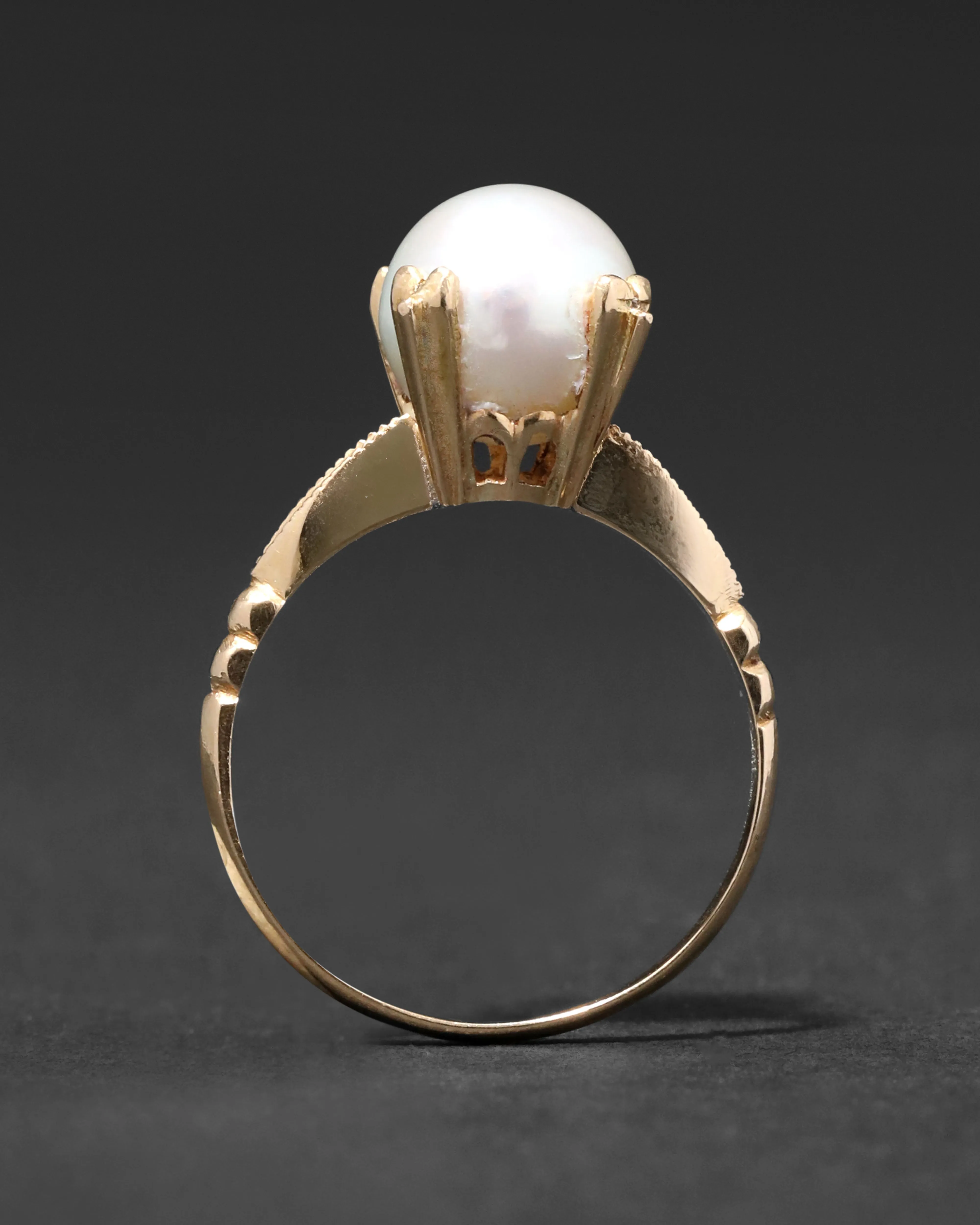 Vintage 1960s 18k Gold & Prong Set Natural Pearl Ring sold by Alexis Bittar product image thumbnail 3