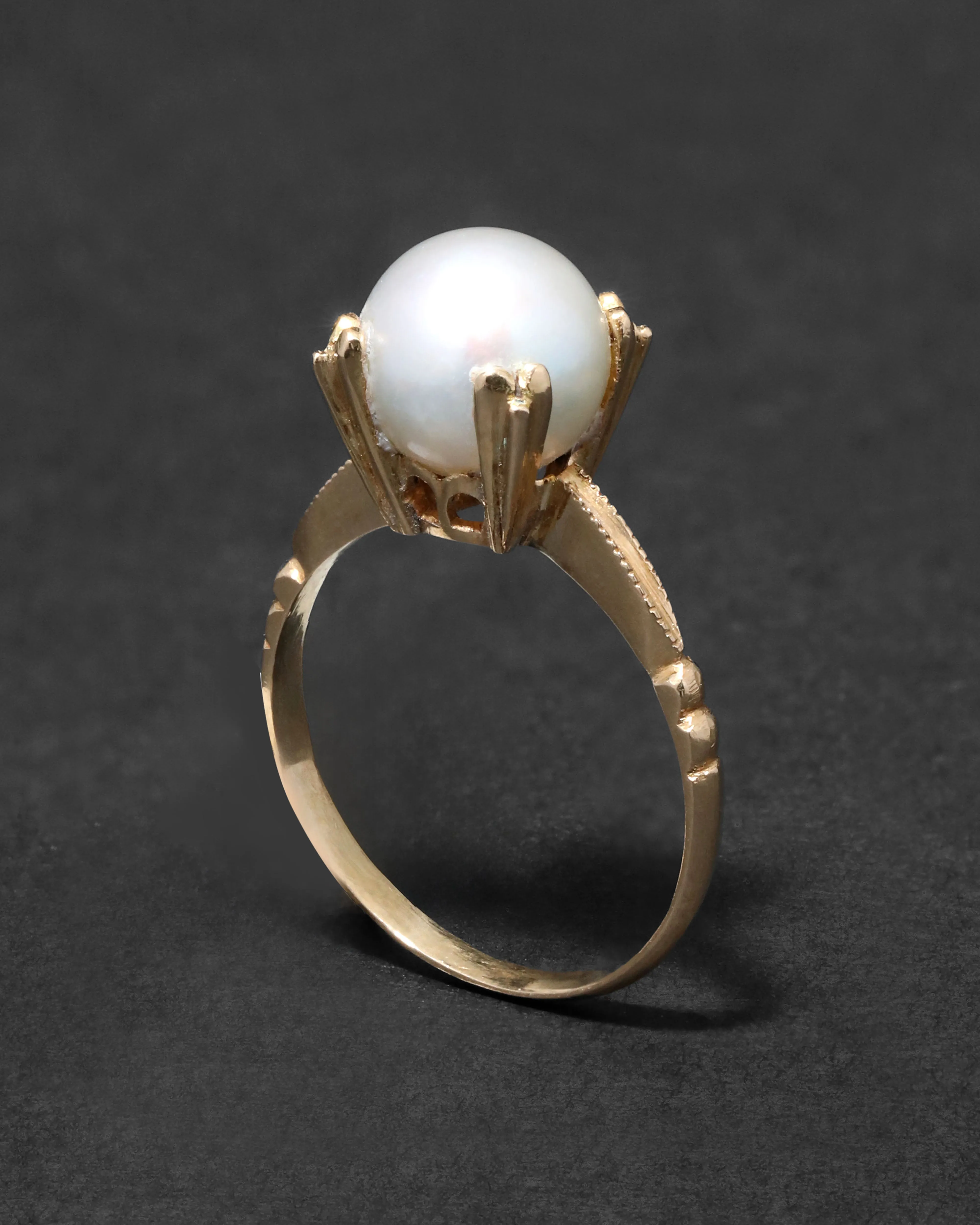 Vintage 1960s 18k Gold & Prong Set Natural Pearl Ring sold by Alexis Bittar