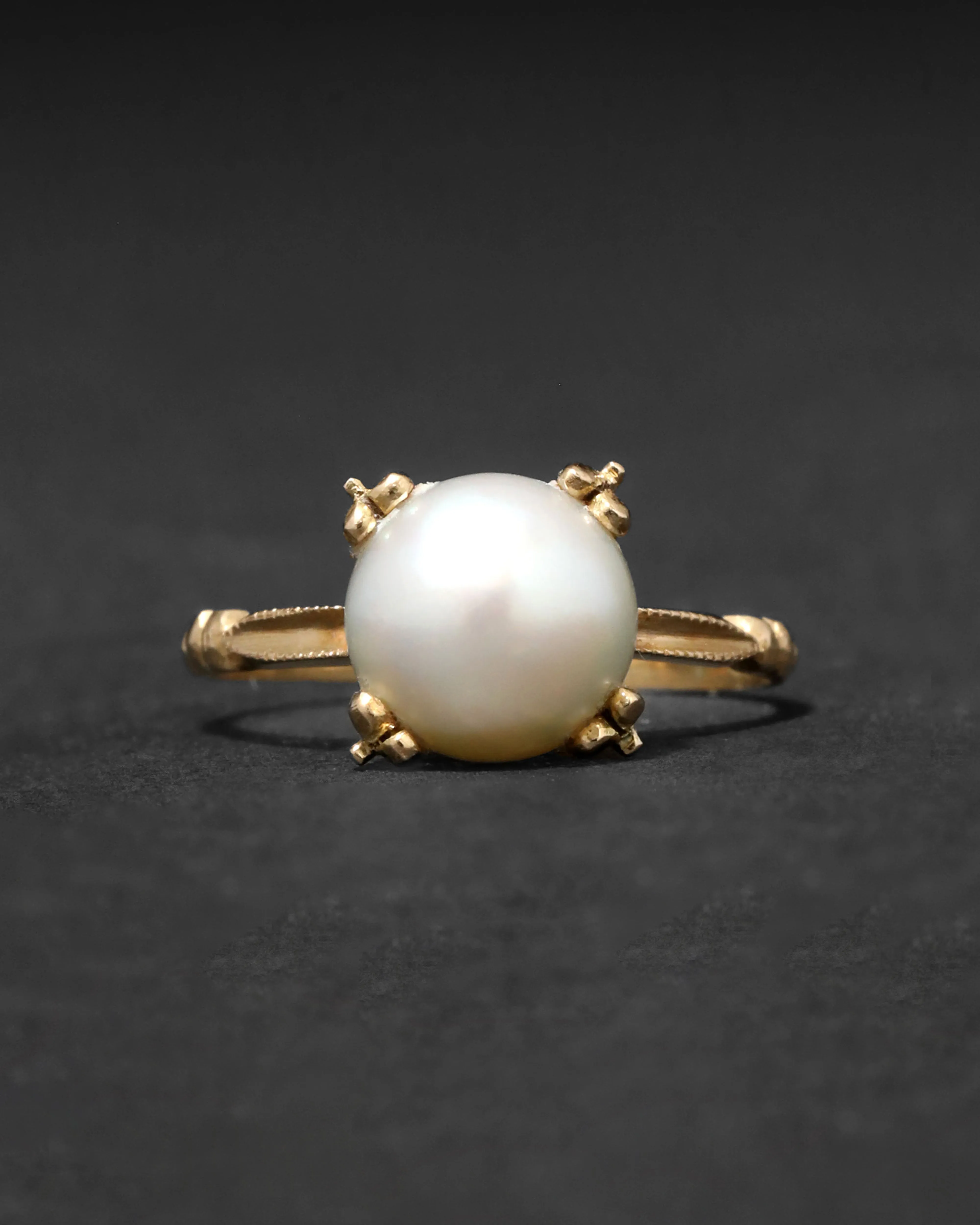 Vintage 1960s 18k Gold & Prong Set Natural Pearl Ring sold by Alexis Bittar product image thumbnail 2
