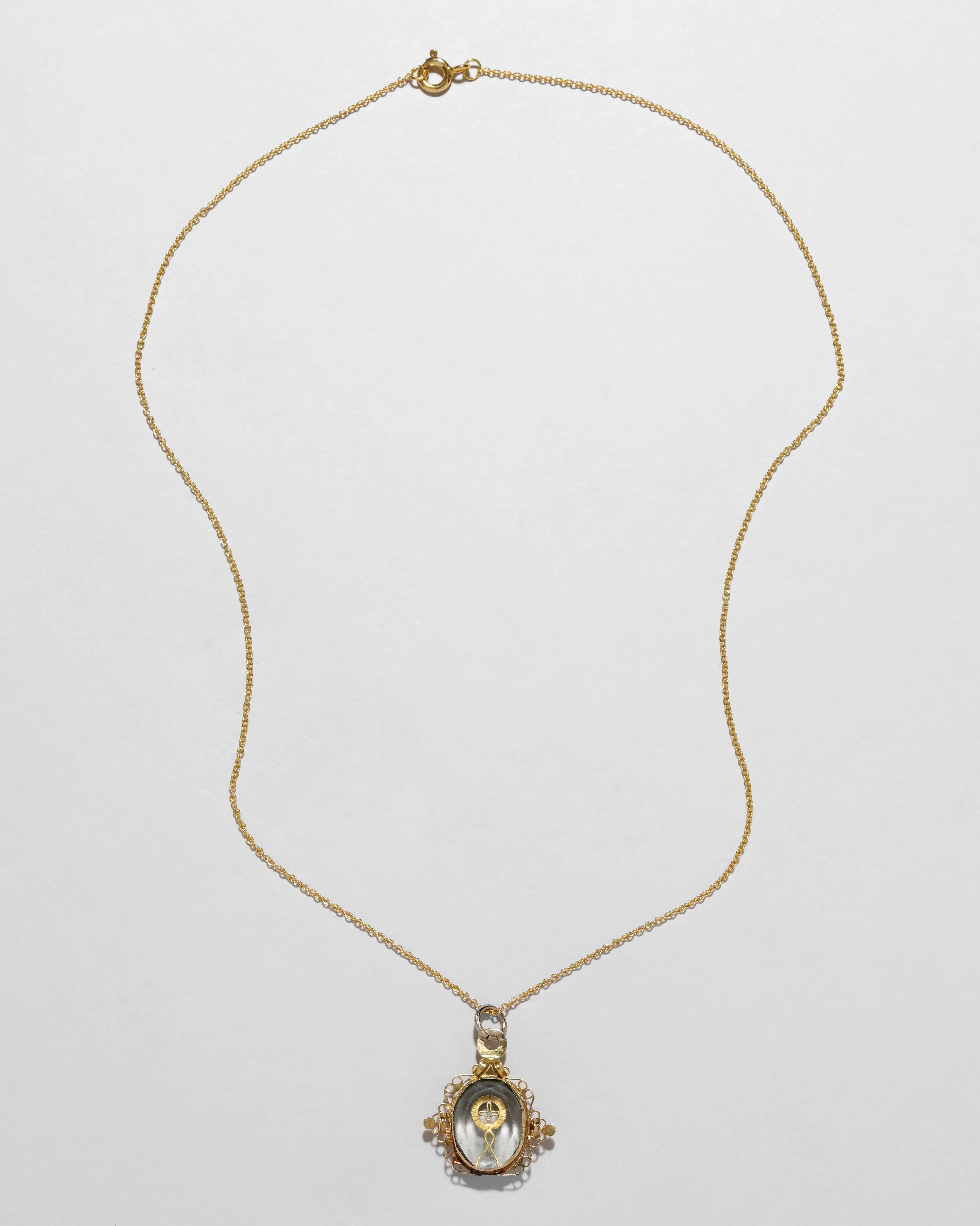 Antique Early 1750s 14k Gold with Custom Cut Quartz Pendant Necklace sold by Alexis Bittar product image thumbnail 2
