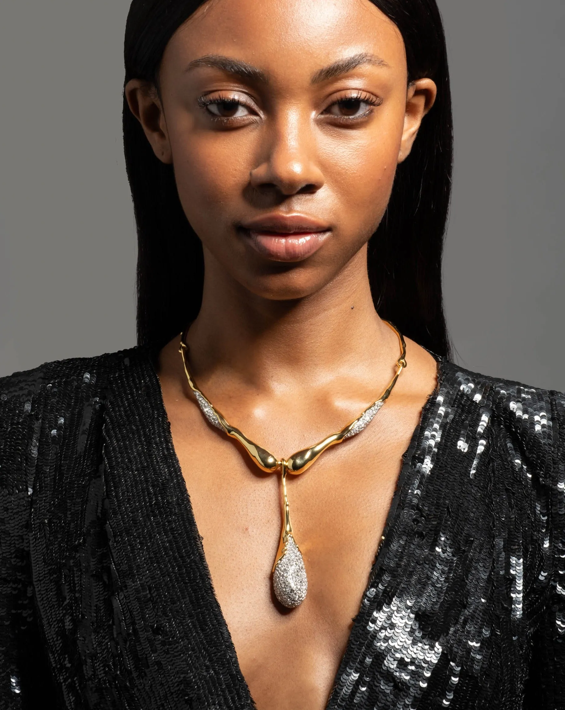 Solanales Crystal Teardrop Collar Necklace sold by Alexis Bittar product image thumbnail 2