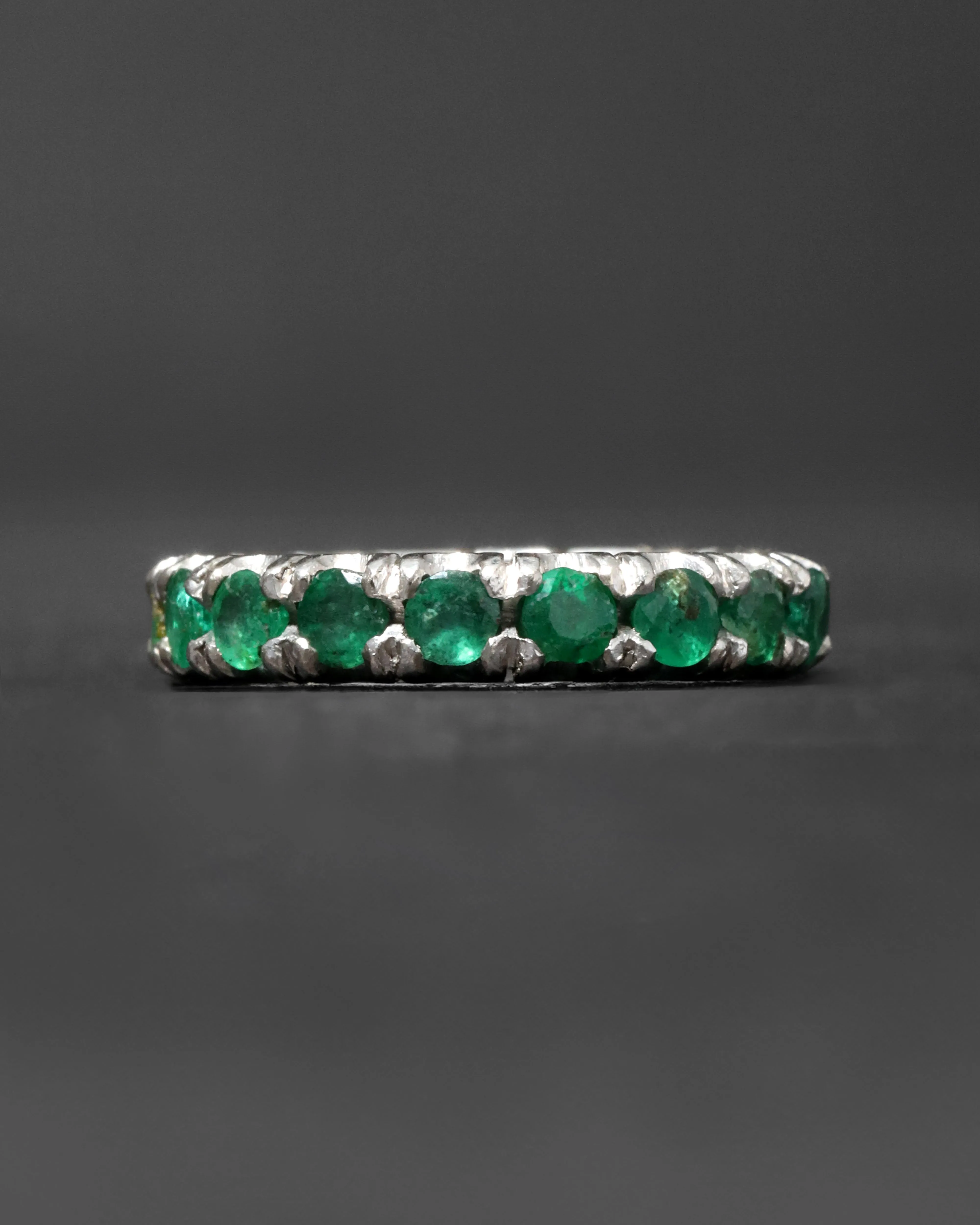 Vintage 14k White Gold & Emerald Eternity Band sold by Alexis Bittar product image thumbnail 2