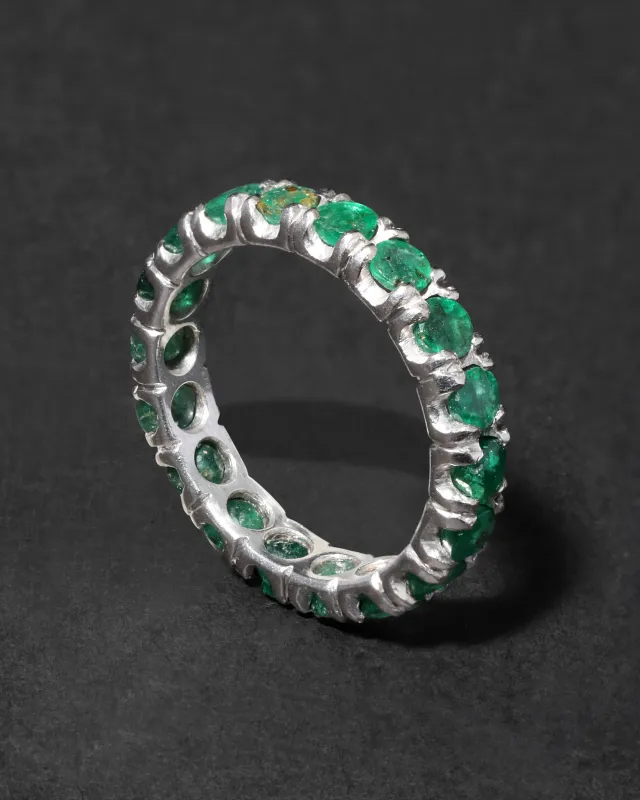 Vintage 14k White Gold & Emerald Eternity Band sold by Alexis Bittar
