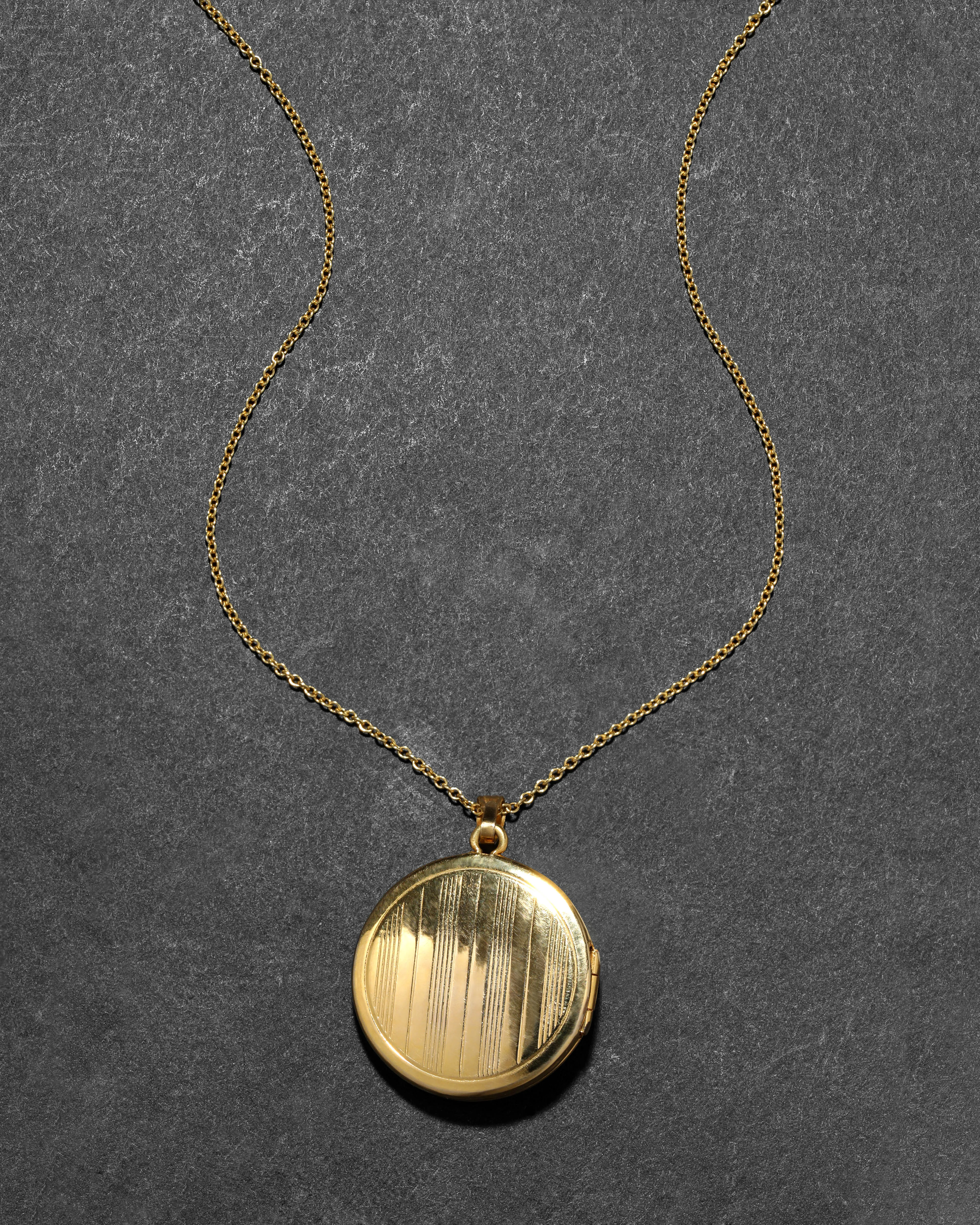 Vintage 1960s 12k Gold Filled Three Tone Floral Etched Locket Necklace sold by Alexis Bittar product image thumbnail 4