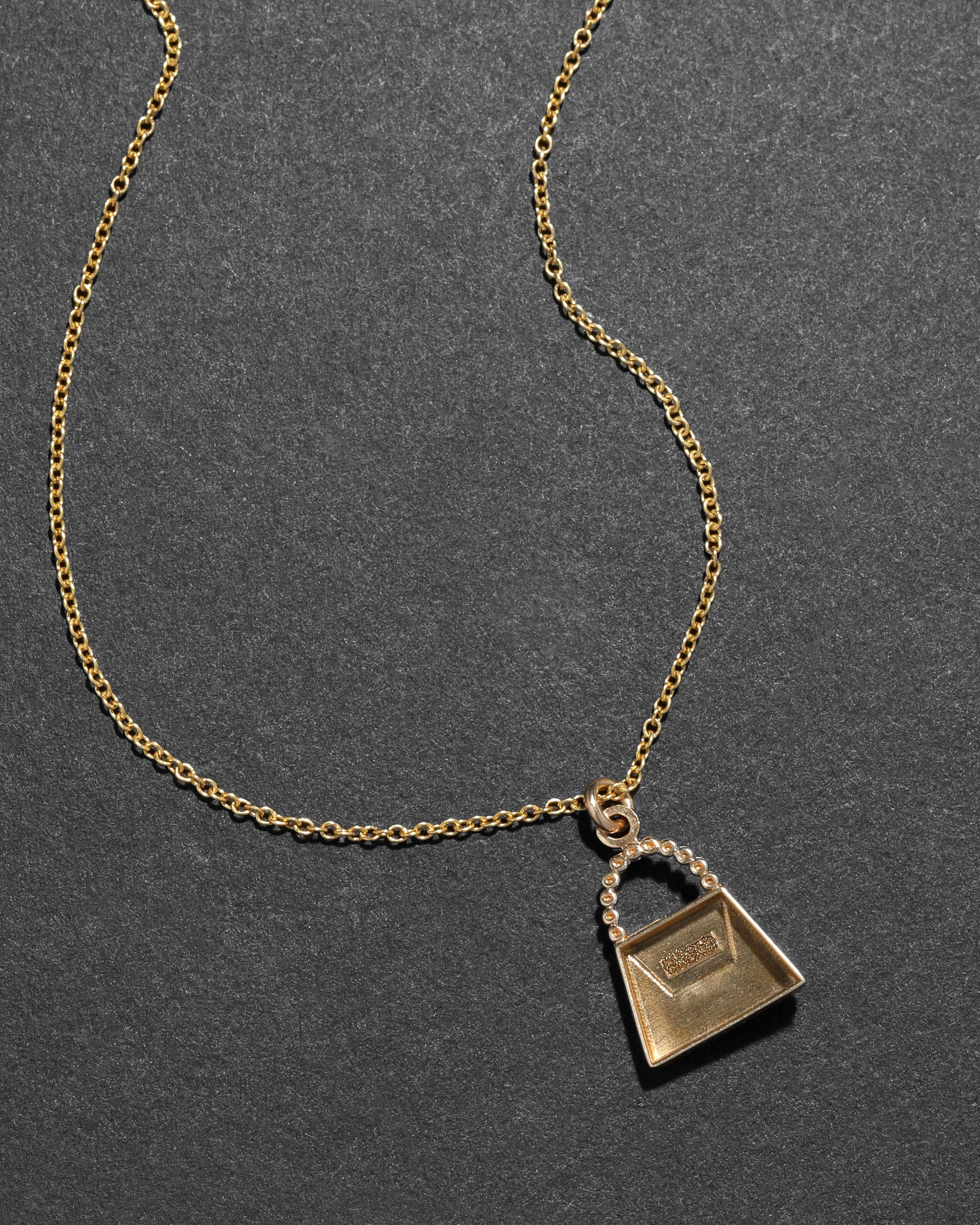 Vintage 14k Yellow & White Two Tone Gold Handbag Pendant Necklace sold by Alexis Bittar product image thumbnail 3