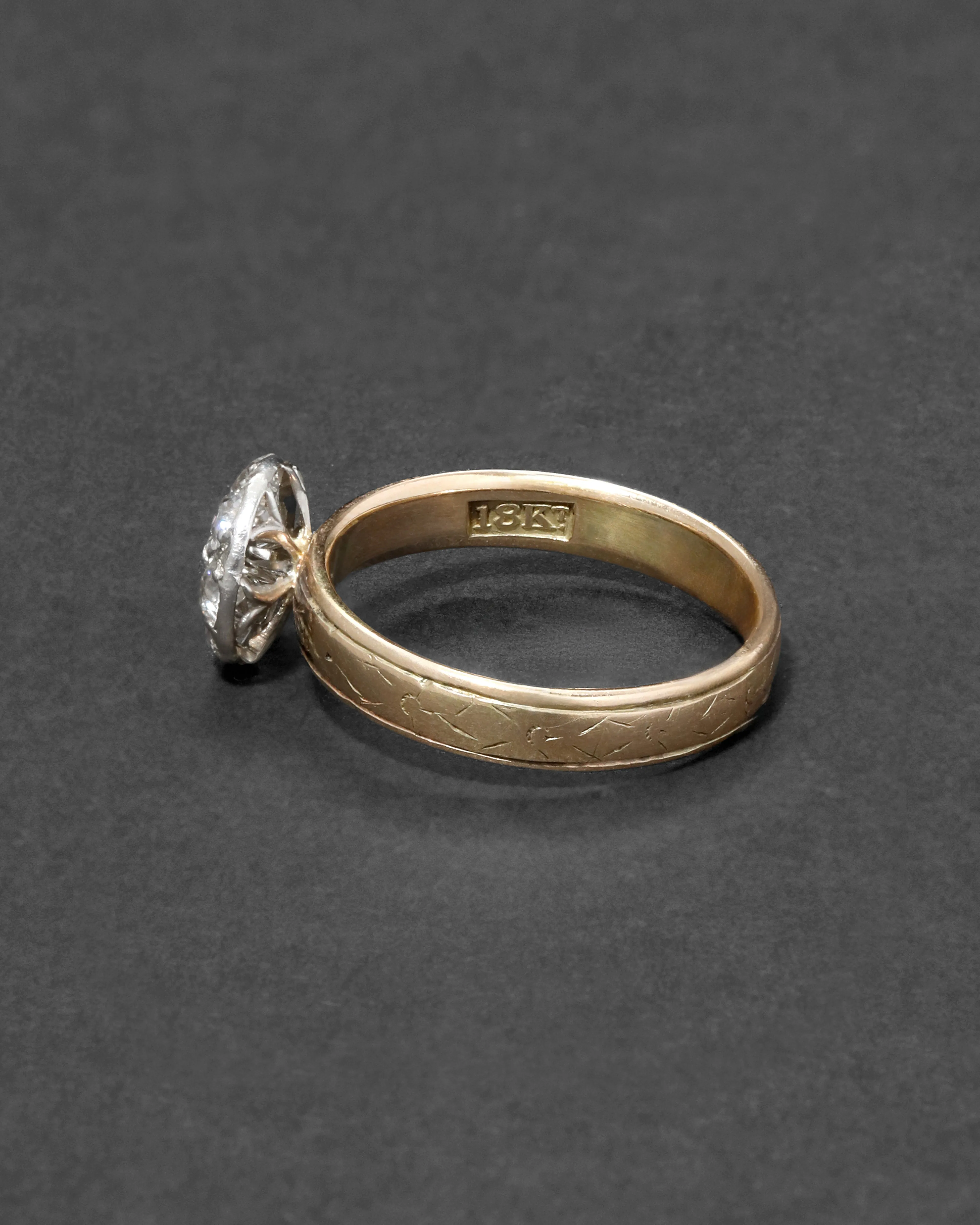 Antique 1900s 18k Gold with Platinum & Diamond Cluster Ring sold by Alexis Bittar product image thumbnail 4