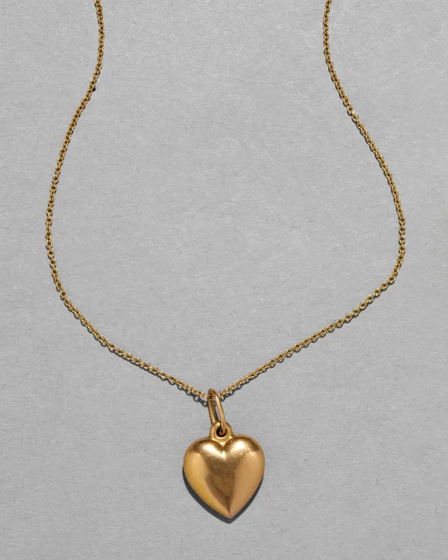 Vintage 18k Gold Puffy Heart Pendant Necklace sold by Alexis Bittar