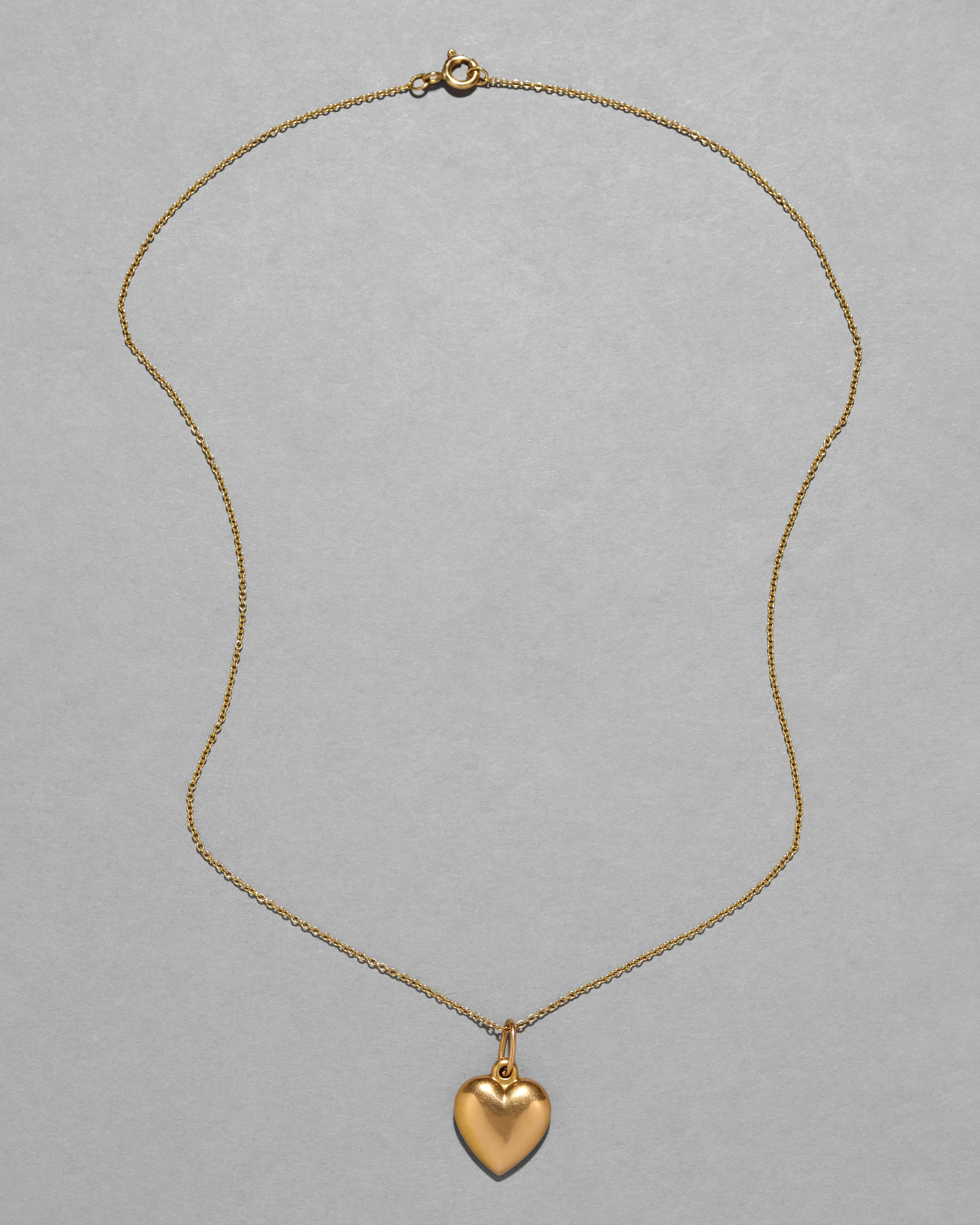 Vintage 18k Gold Puffy Heart Pendant Necklace sold by Alexis Bittar product image thumbnail 2