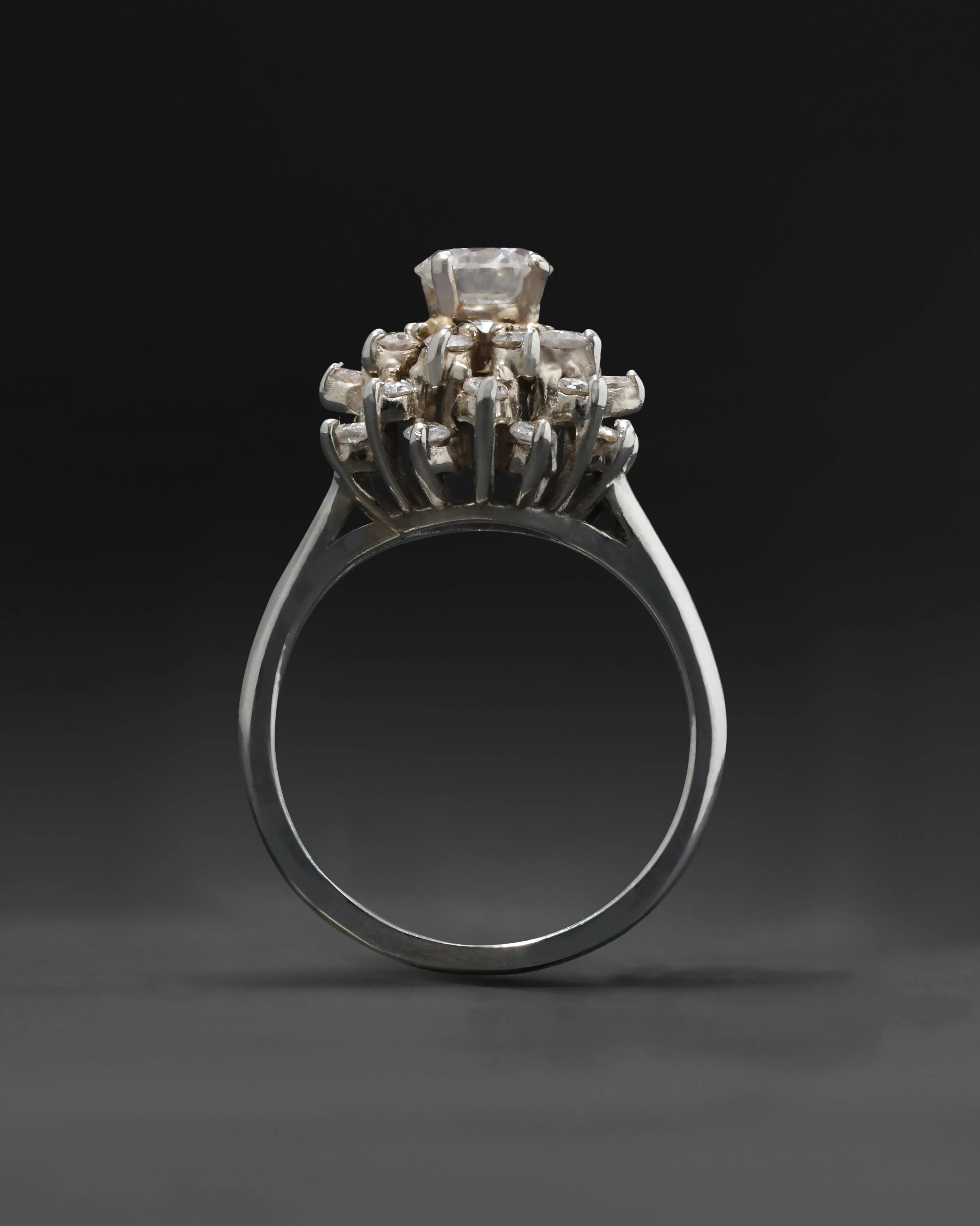 Vintage 1950s 18k White Gold Diamond Ring sold by Alexis Bittar product image thumbnail 3