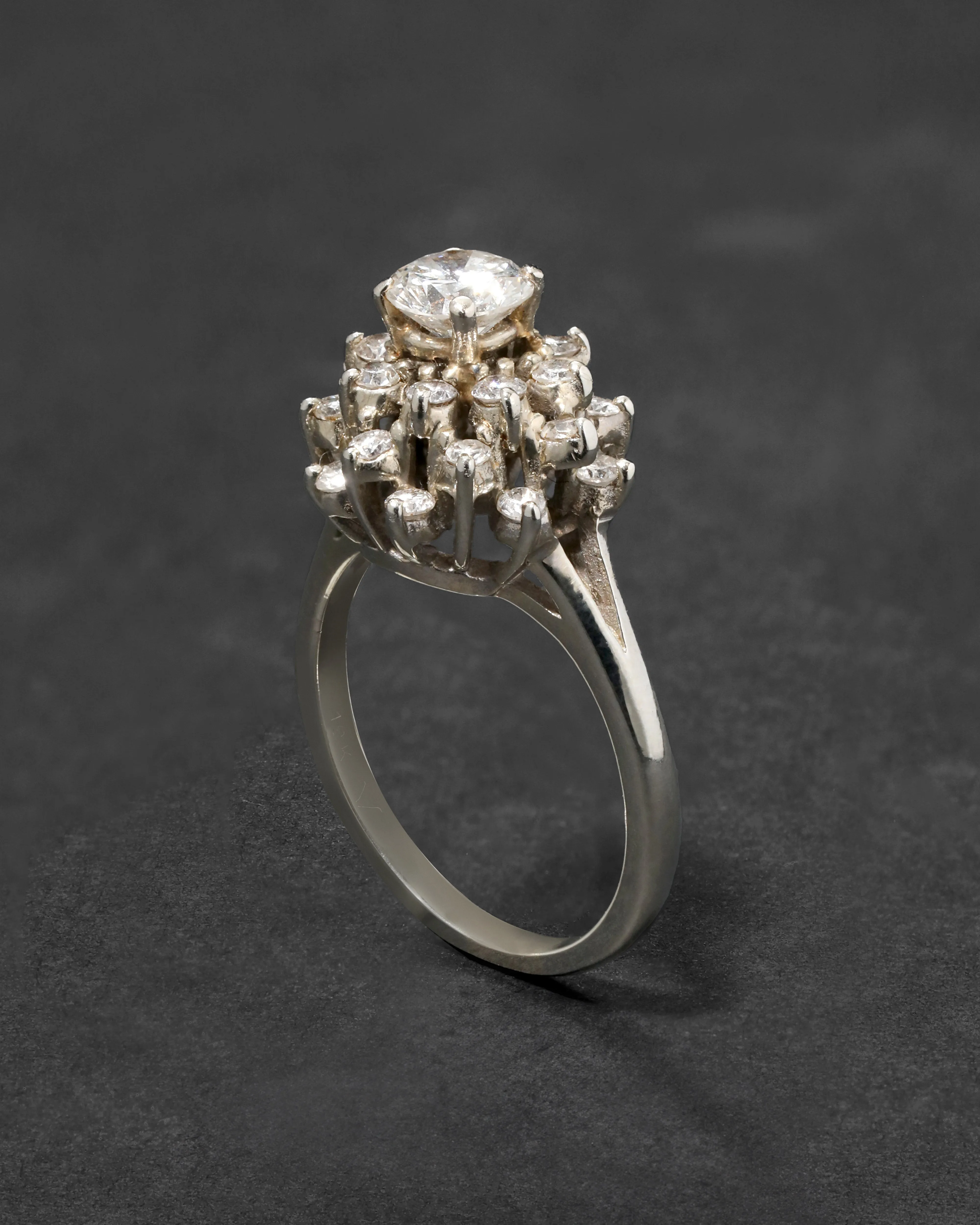 Vintage 1950s 18k White Gold Diamond Ring sold by Alexis Bittar