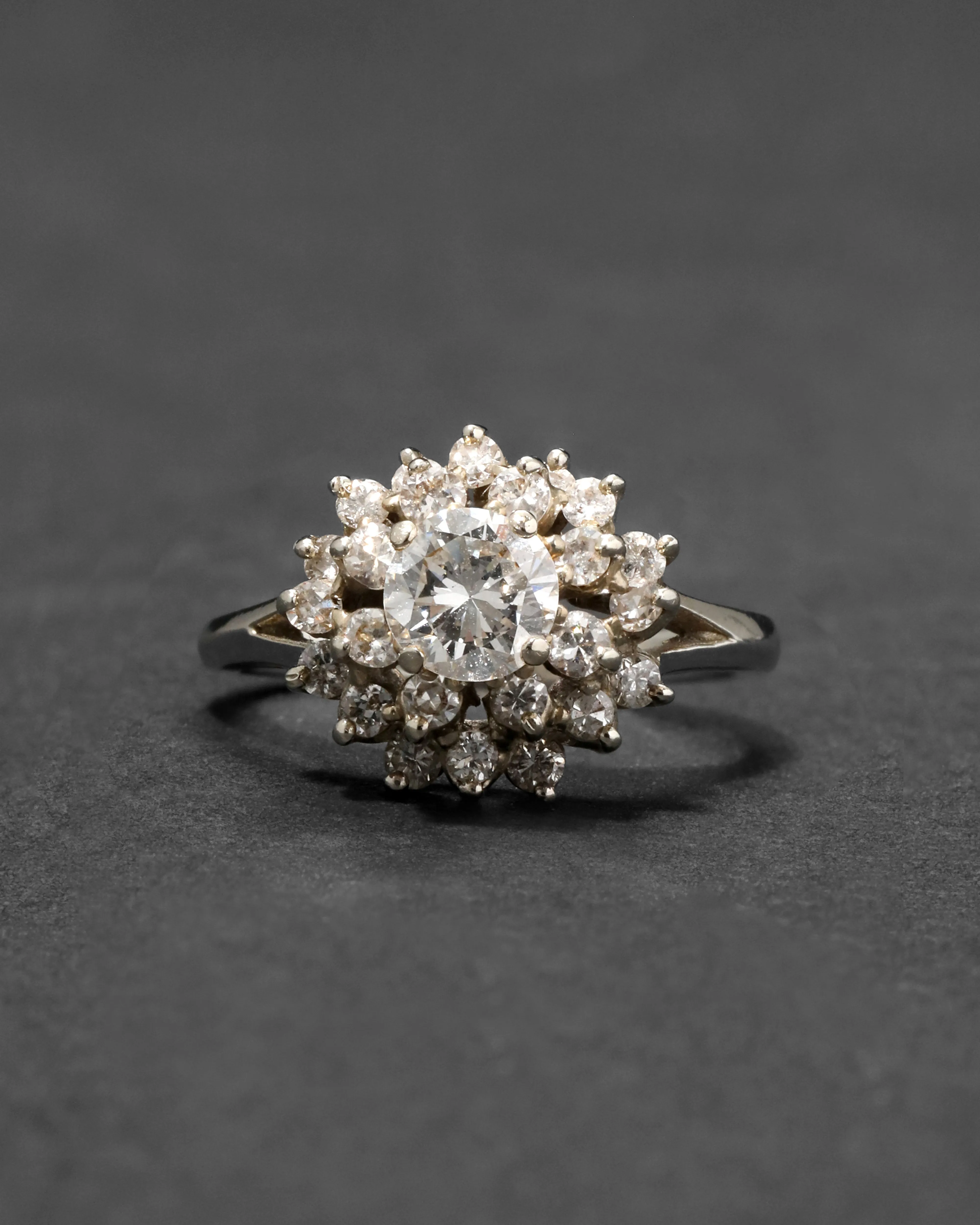 Vintage 1950s 18k White Gold Diamond Ring sold by Alexis Bittar product image thumbnail 2