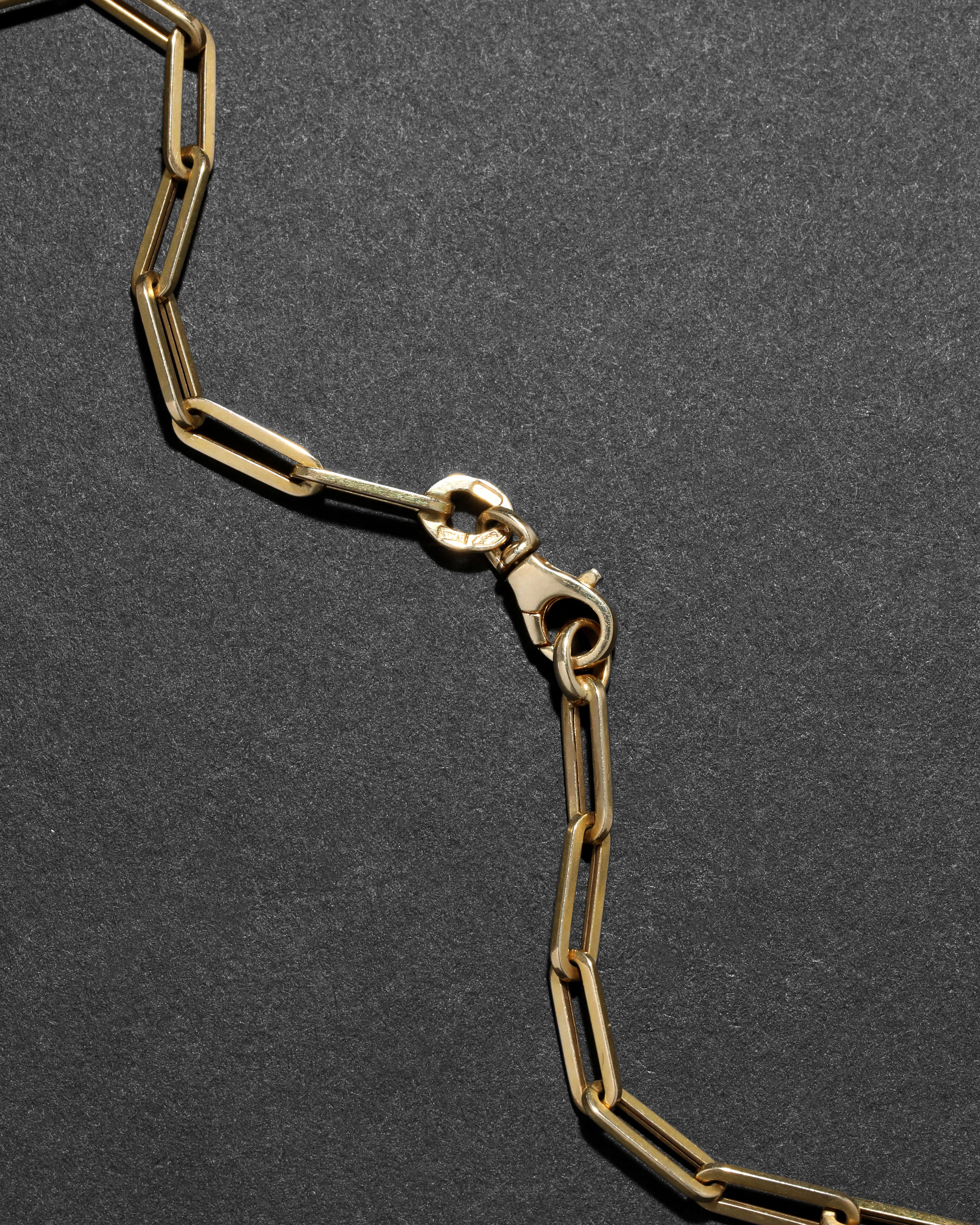 Vintage 1950s 14k Gold Paperclip Link Necklace sold by Alexis Bittar product image thumbnail 3