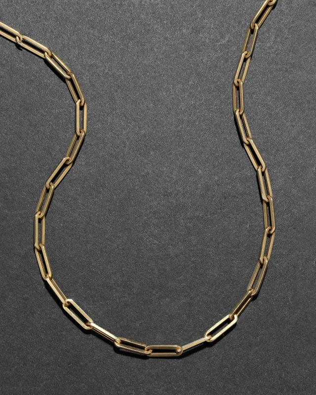 Vintage 1950s 14k Gold Paperclip Link Necklace sold by Alexis Bittar