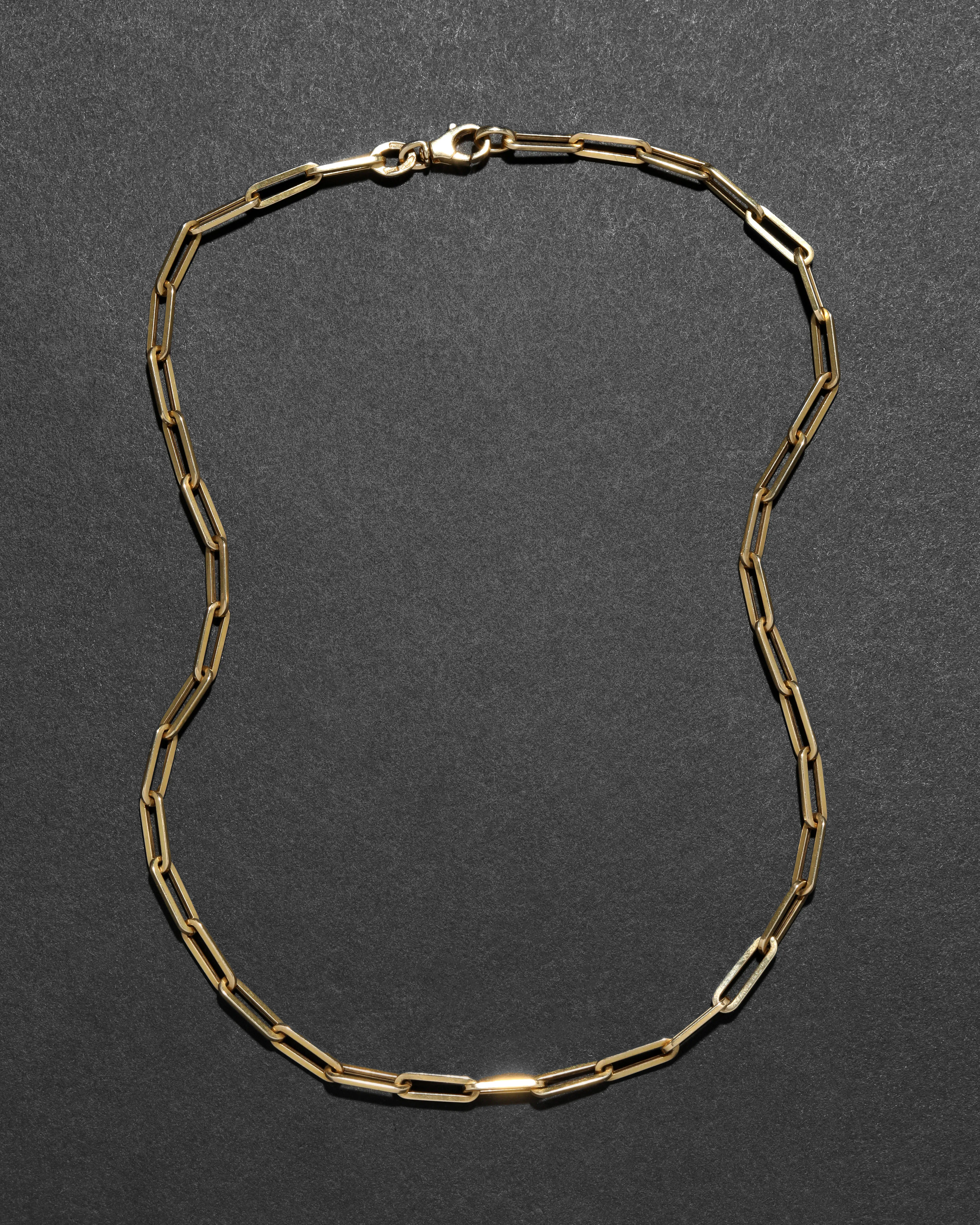 Vintage 1950s 14k Gold Paperclip Link Necklace sold by Alexis Bittar product image thumbnail 2