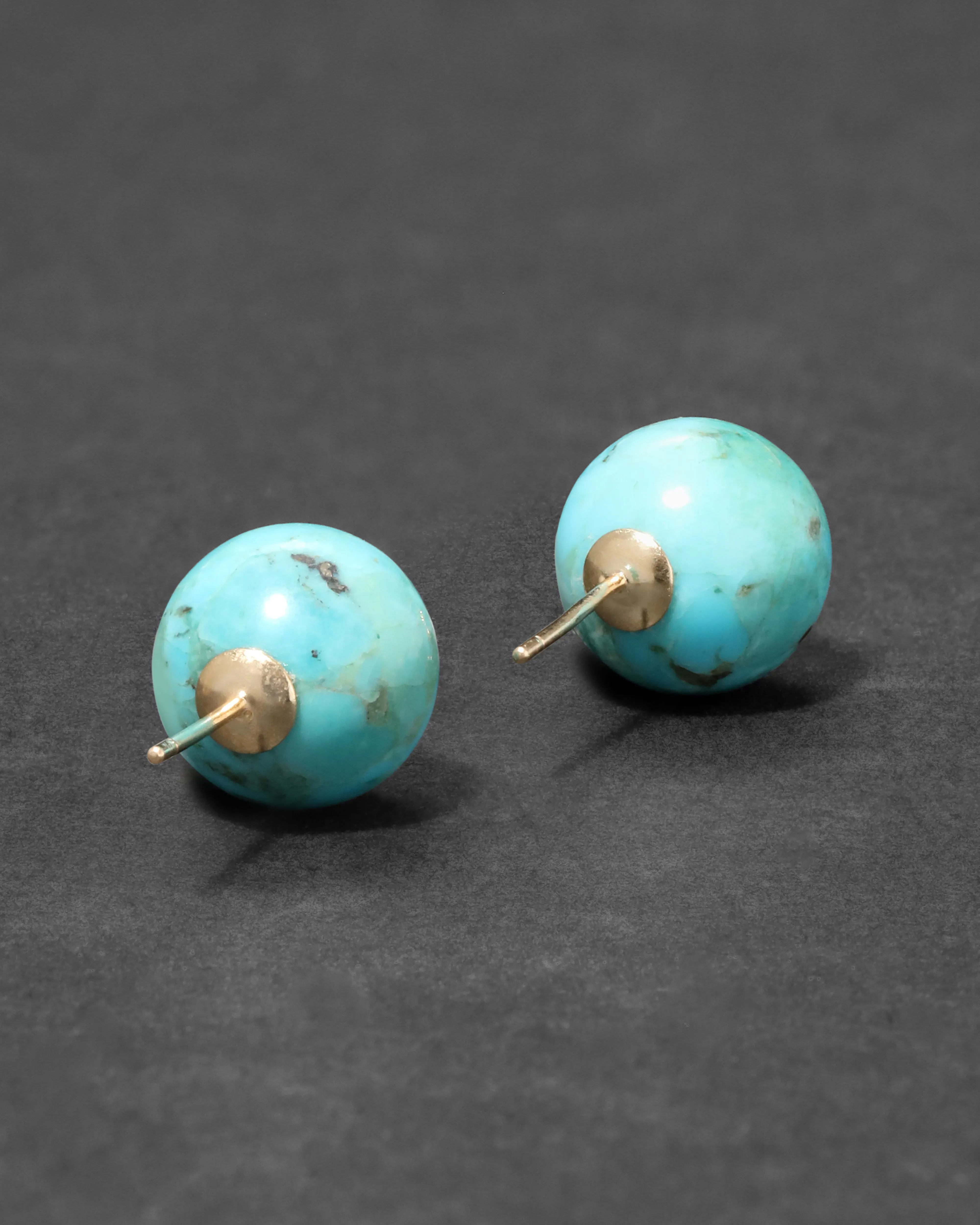 Vintage 14k Gold Turquoise Stud Earring sold by Alexis Bittar product image thumbnail 2