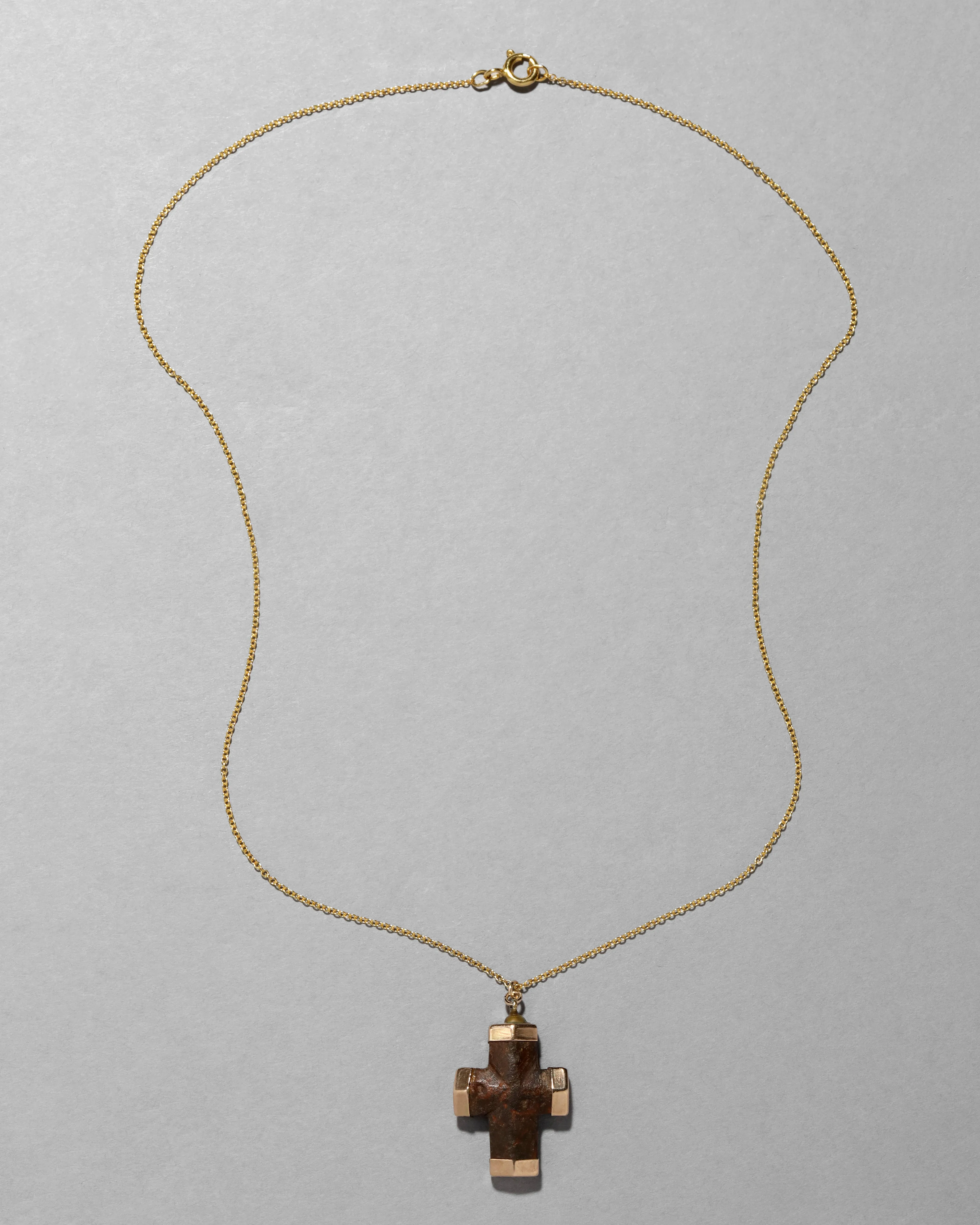 Antique Victorian 14k Gold Fill with Hand Carved Staurolite Pendant Necklace sold by Alexis Bittar product image thumbnail 2