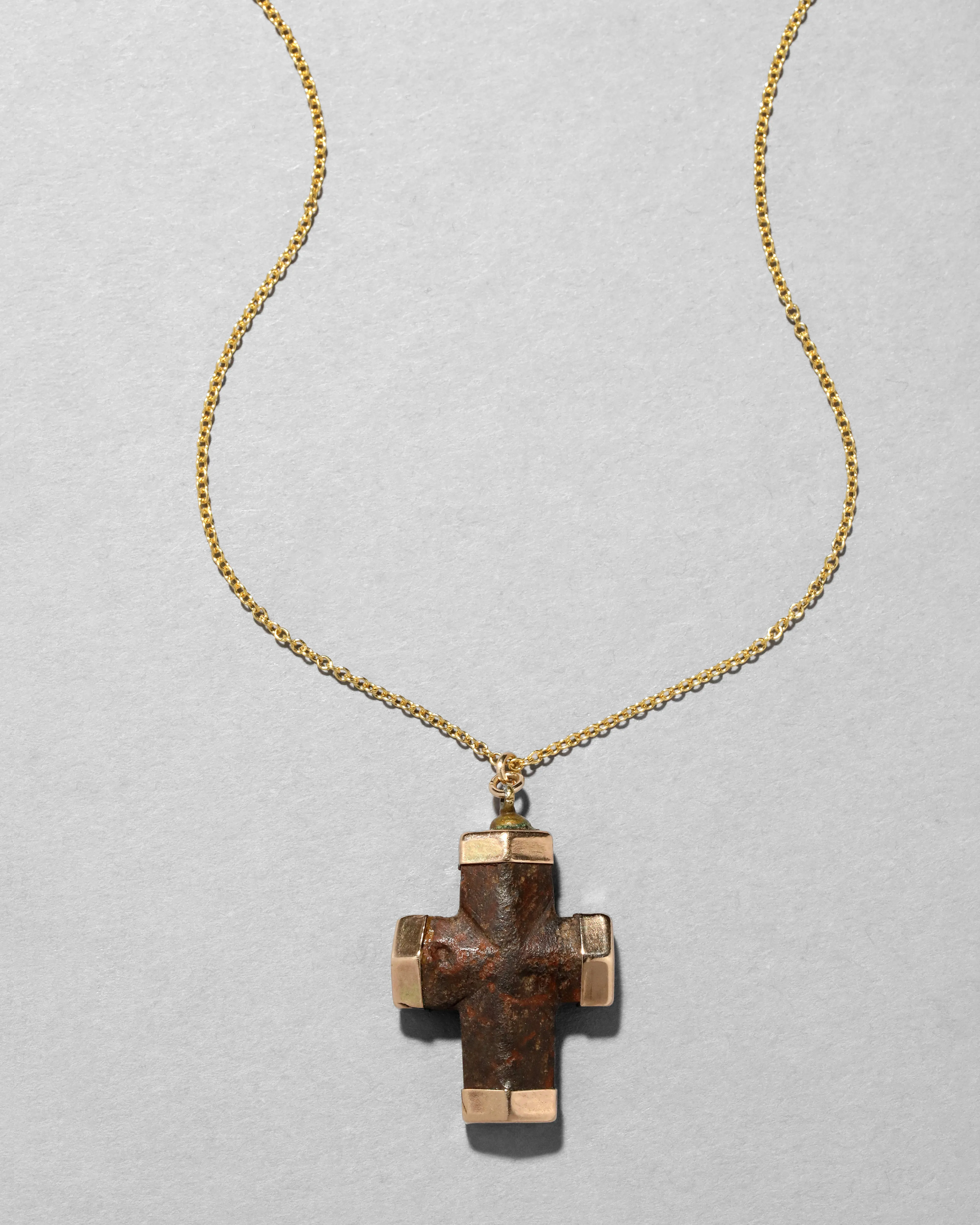 Antique Victorian 14k Gold Fill with Hand Carved Staurolite Pendant Necklace sold by Alexis Bittar