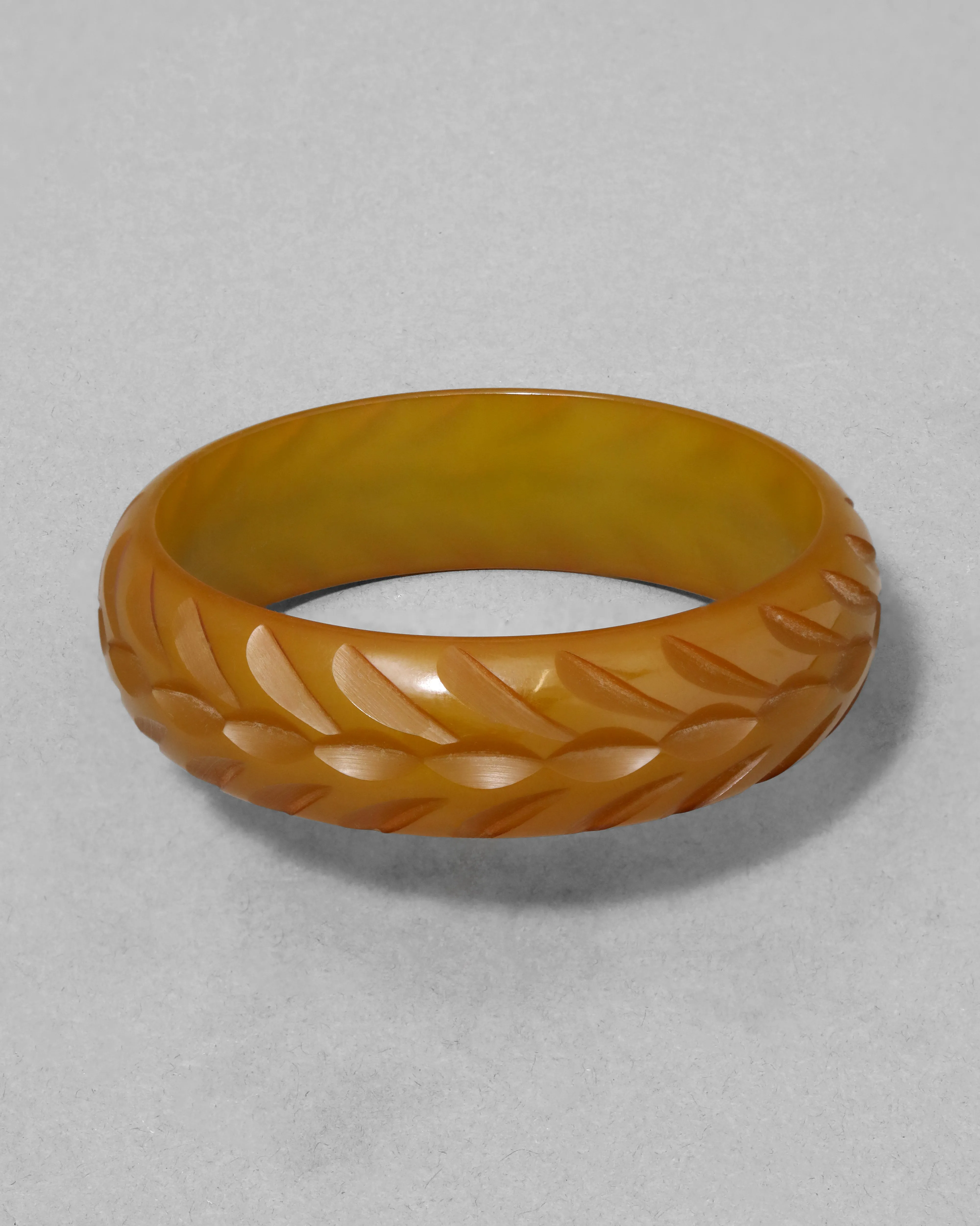 Vintage 1930s Bakelite Olive Bangle Bracelet sold by Alexis Bittar product image thumbnail 2