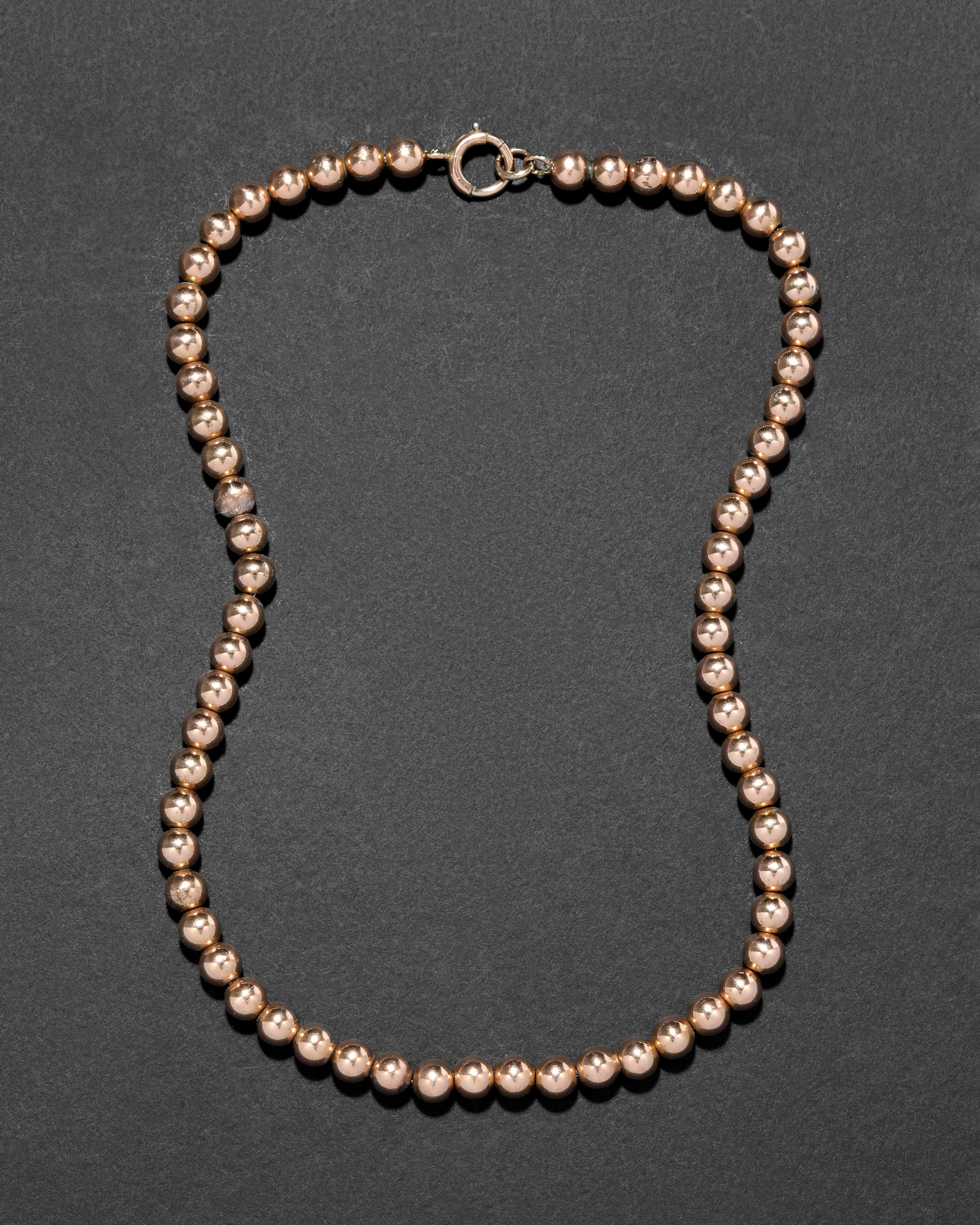 Antique 1800s 14k Gold Fill Bead Necklace sold by Alexis Bittar product image thumbnail 2