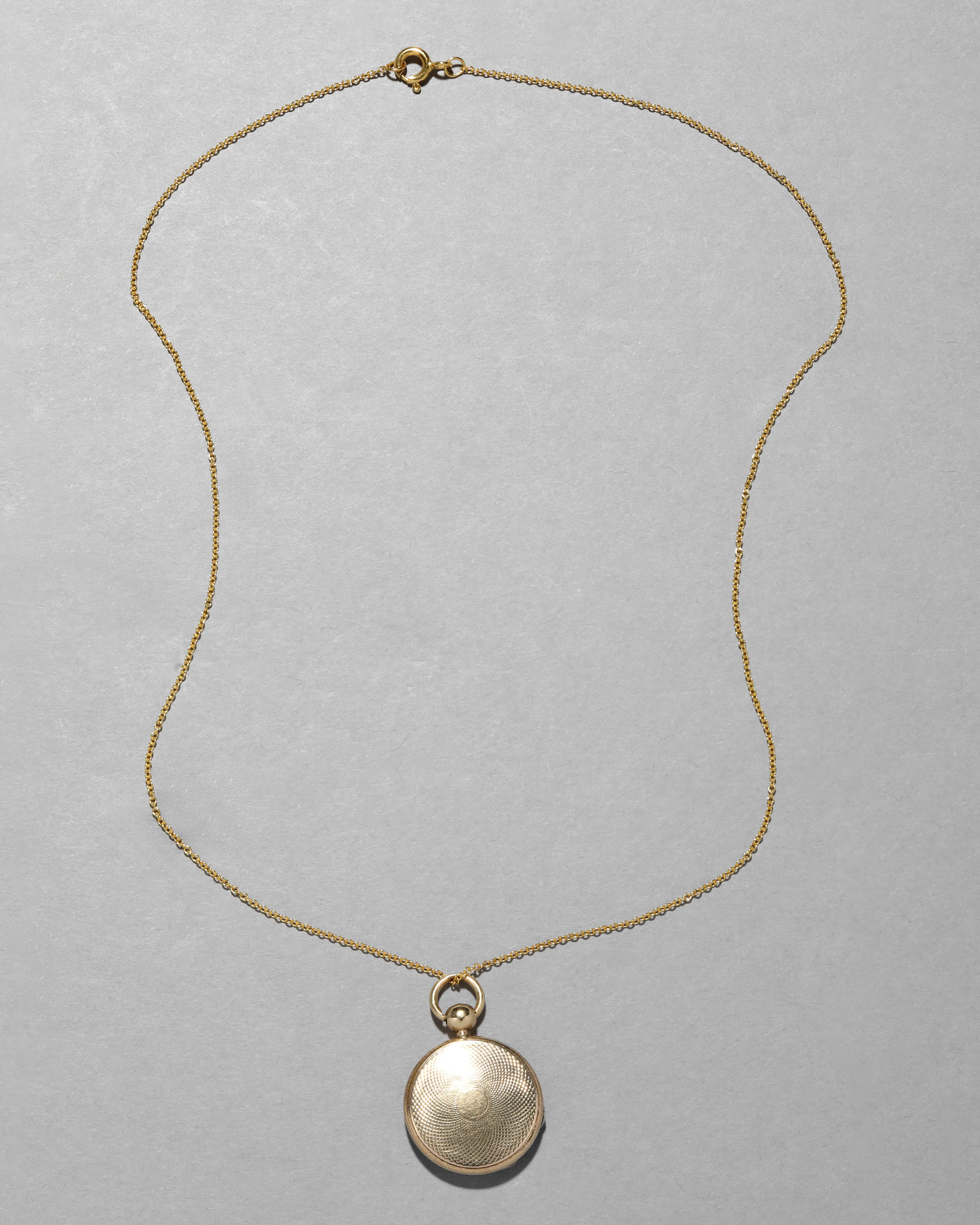 Antique Victorian 14k Gold Fill Textured Fob Locket Necklace sold by Alexis Bittar product image thumbnail 2