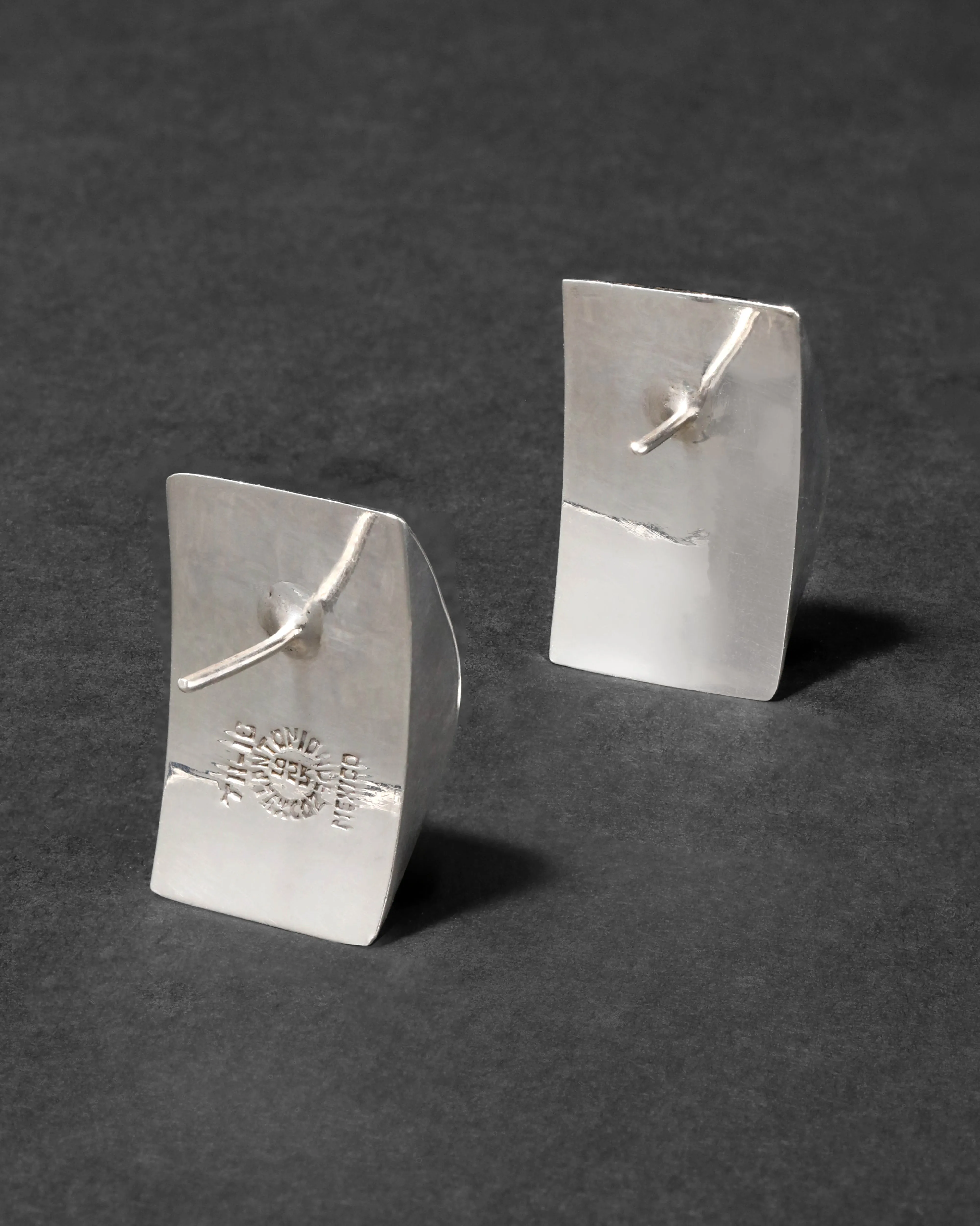 Vintage 1980s Mexican Sterling Silver with Onyx Earring sold by Alexis Bittar product image thumbnail 2