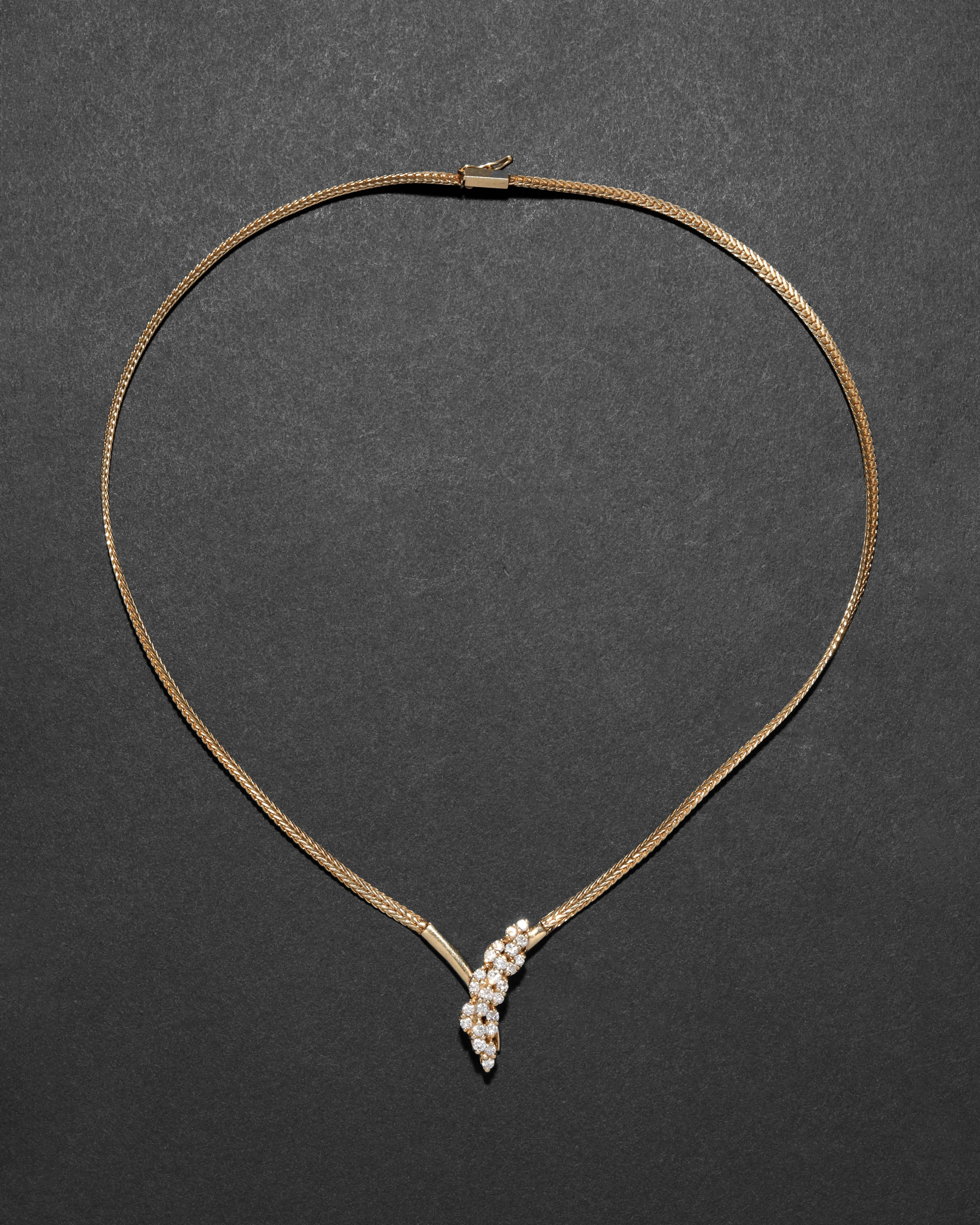 Vintage 1980s 14k Gold with Diamond Snake Head with Gold Tipped Tail Pendant Necklace sold by Alexis Bittar product image thumbnail 2