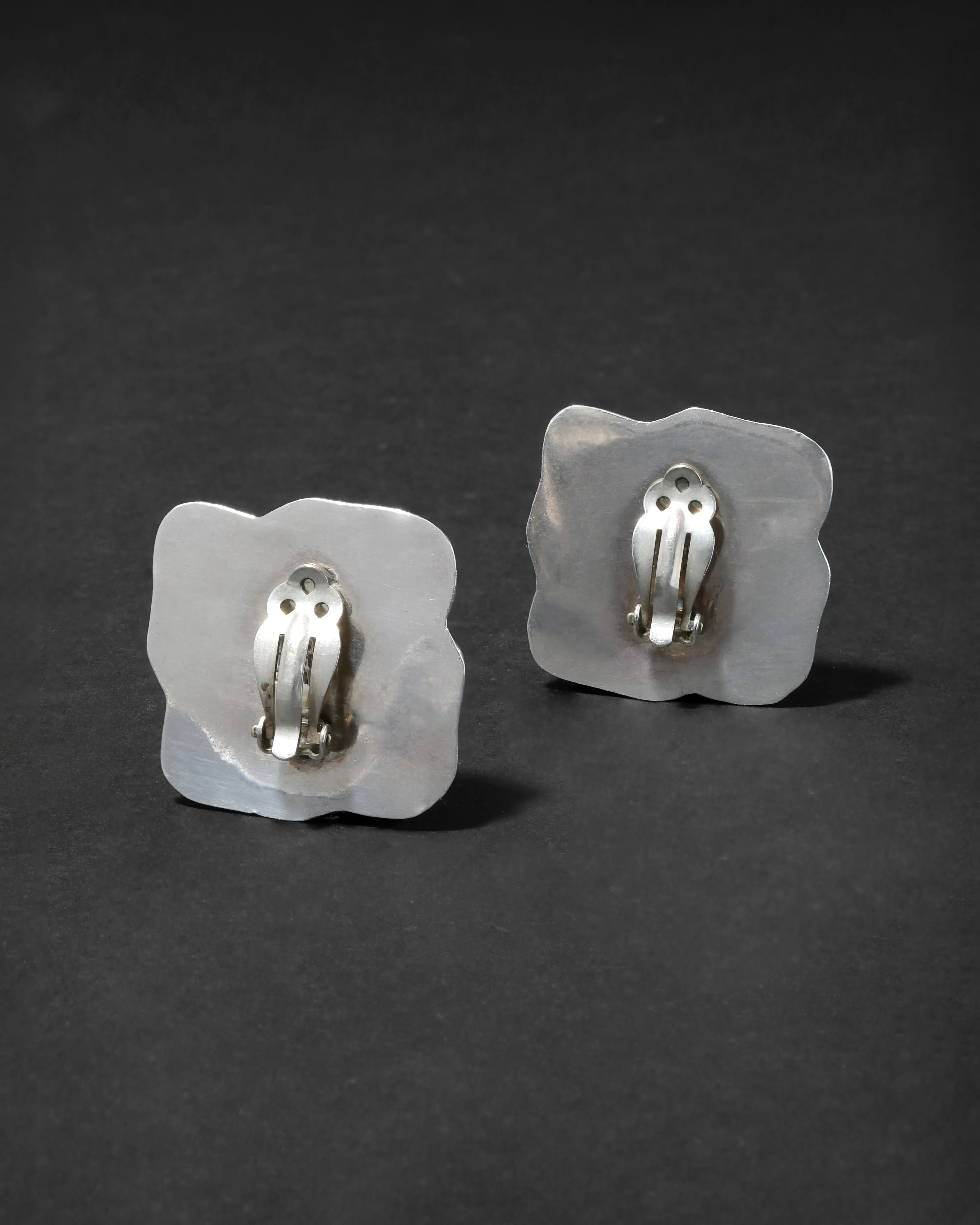 Vintage 1980s Sterling Silver Clip Pleated Earring sold by Alexis Bittar product image thumbnail 2