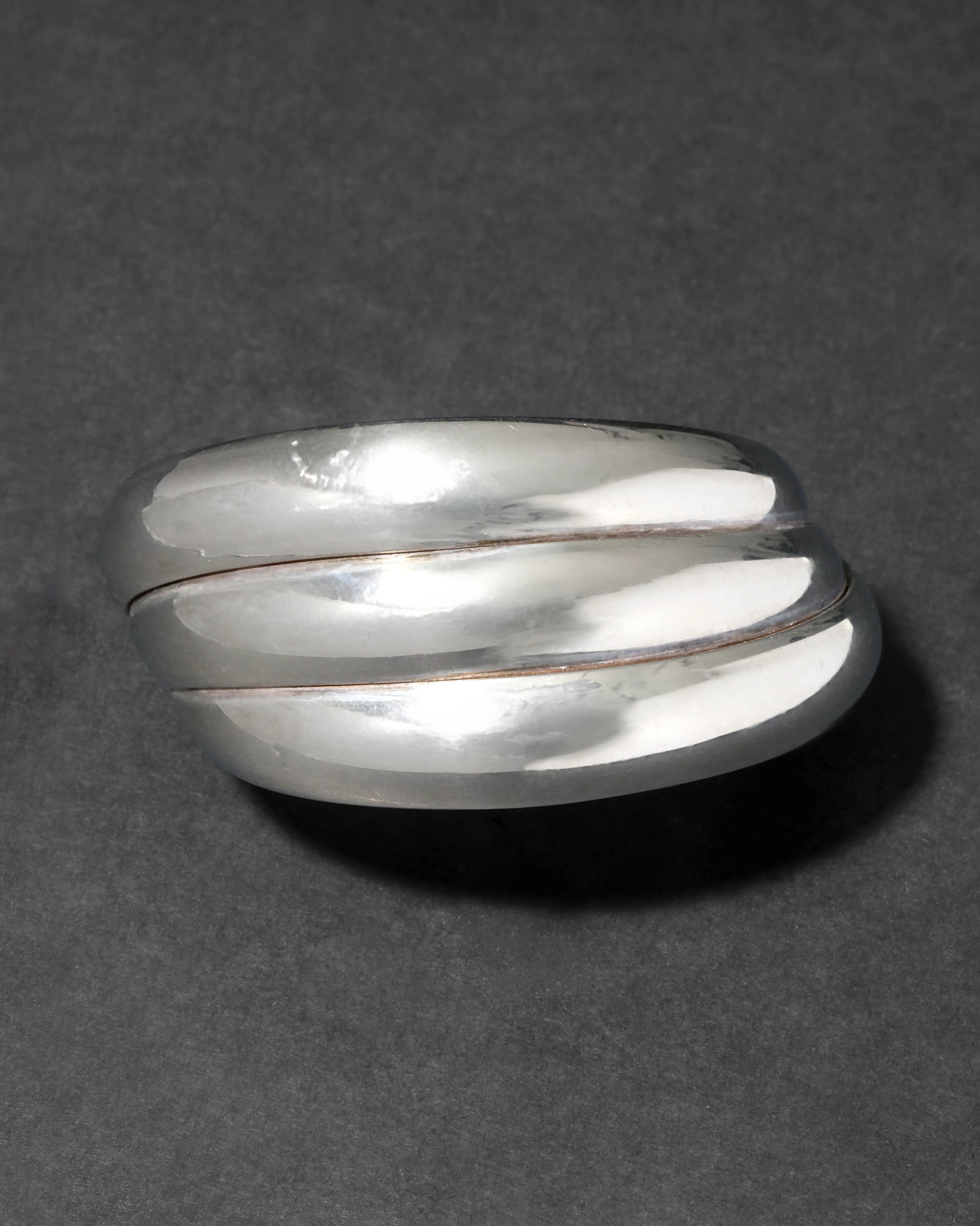 Vintage 1980s Sterling Silver Modernist Ripple Cuff Bracelet sold by Alexis Bittar product image thumbnail 2