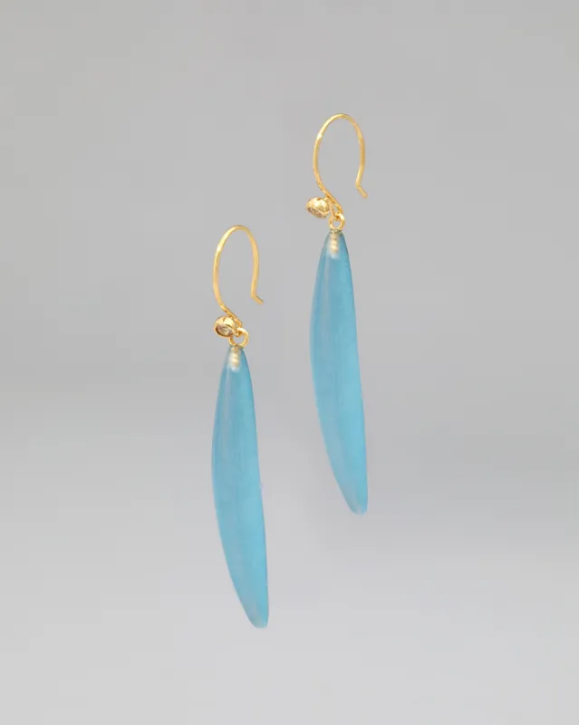 Lucite Sliver Wire Earring- Bermuda Blue sold by Alexis Bittar
