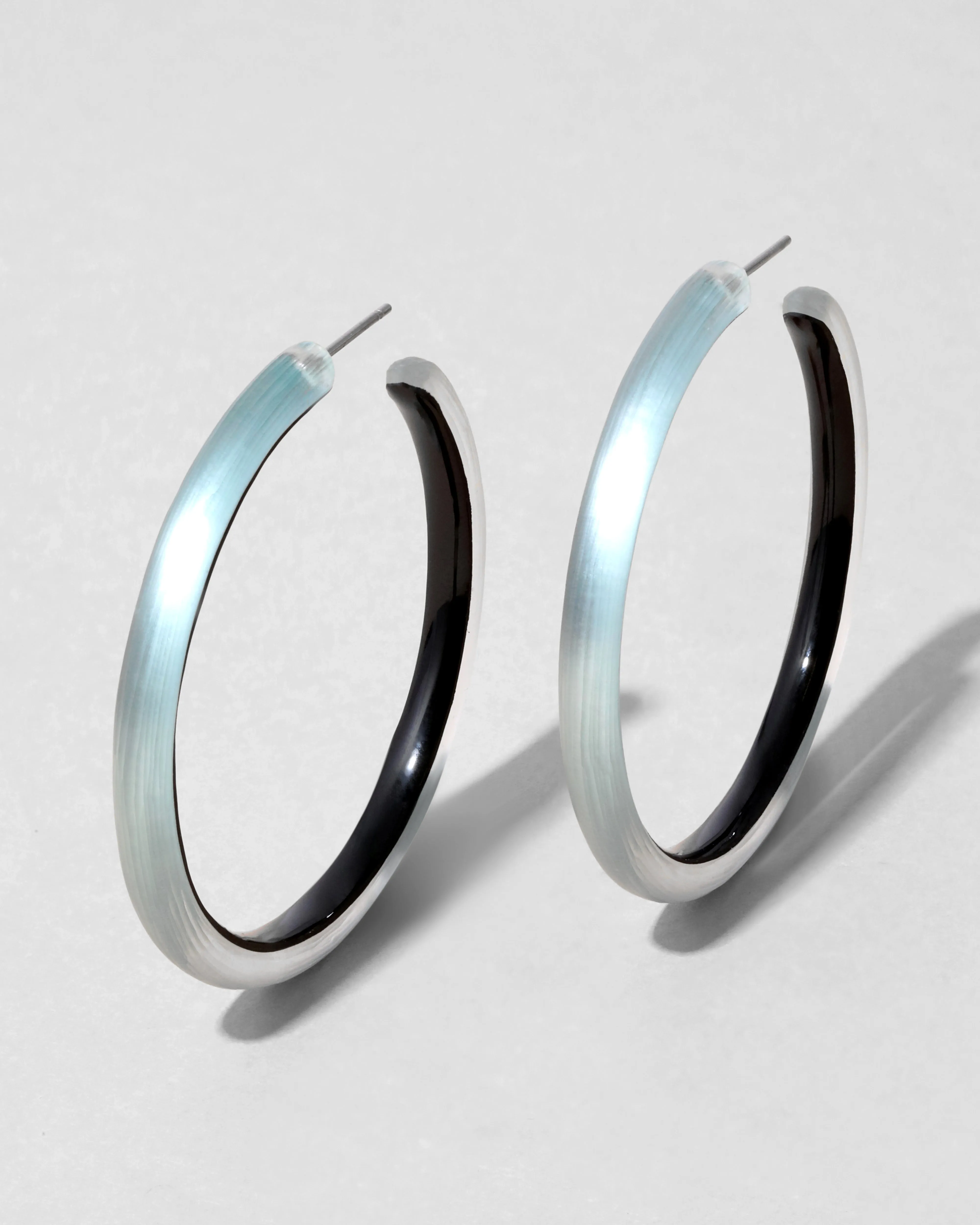 Skinny Lucite Hoop Earring - Blue Grey sold by Alexis Bittar