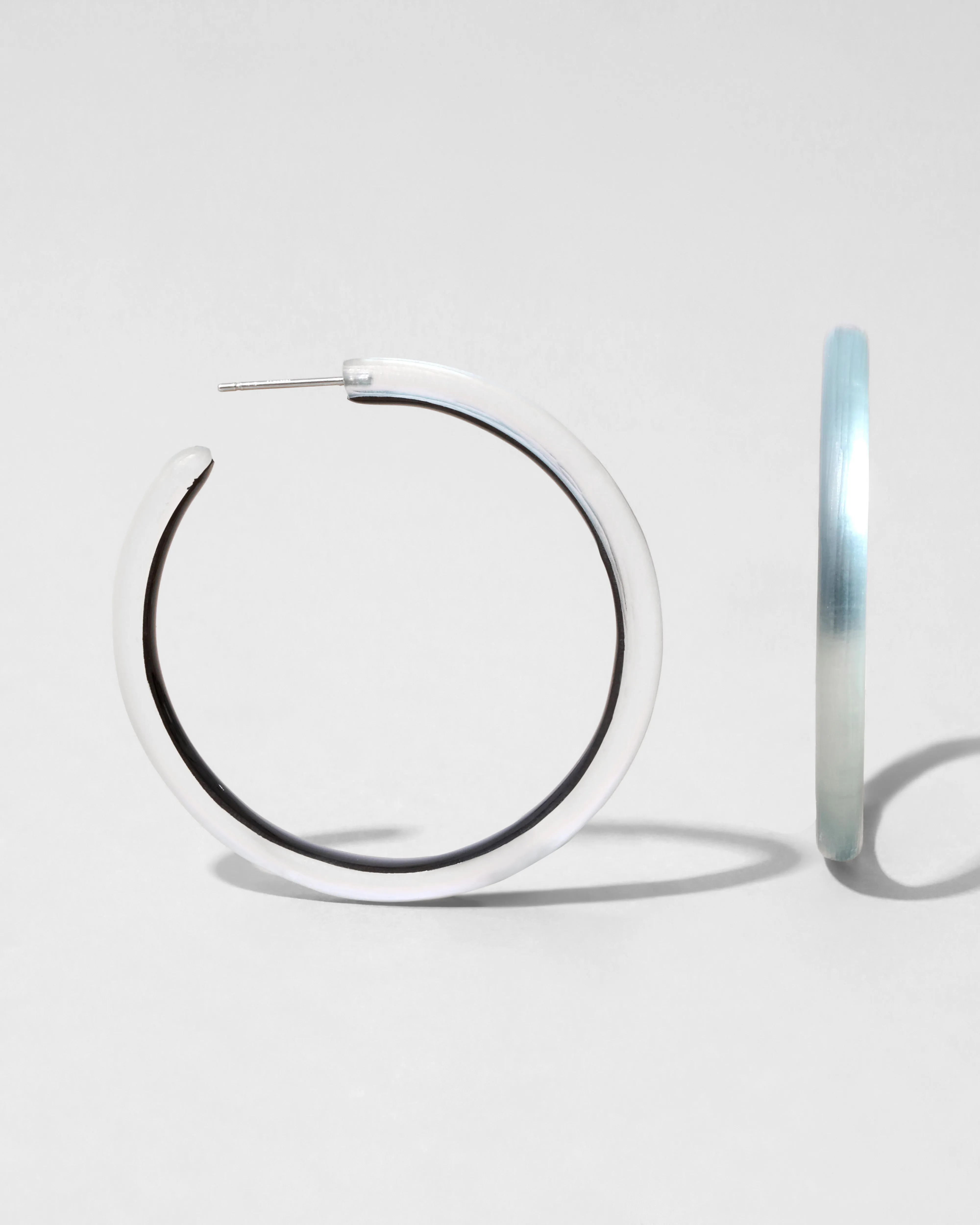 Skinny Lucite Hoop Earring - Blue Grey sold by Alexis Bittar product image thumbnail 4