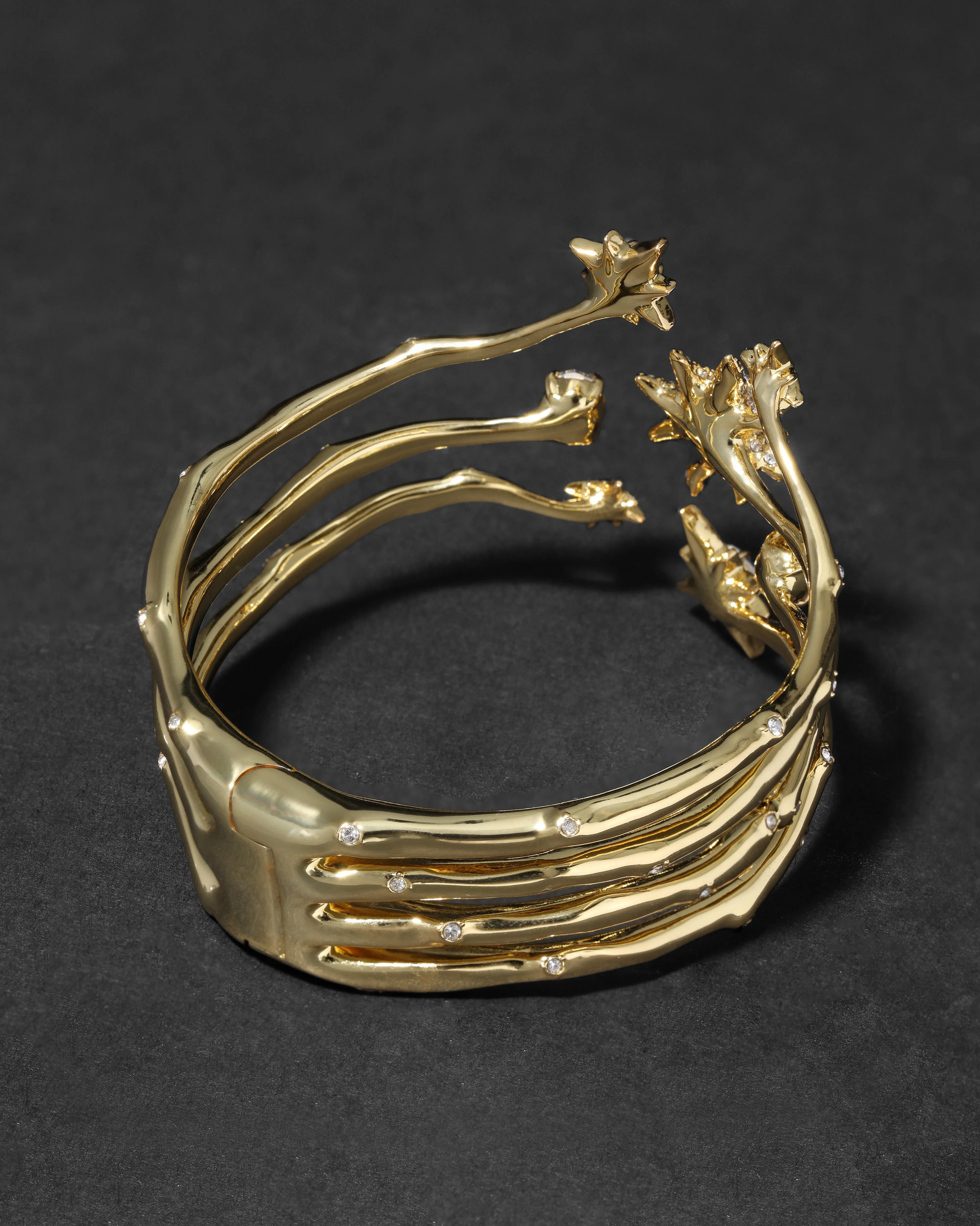 Starburst Crystal Open Hinge Cuff Bracelet sold by Alexis Bittar product image thumbnail 5