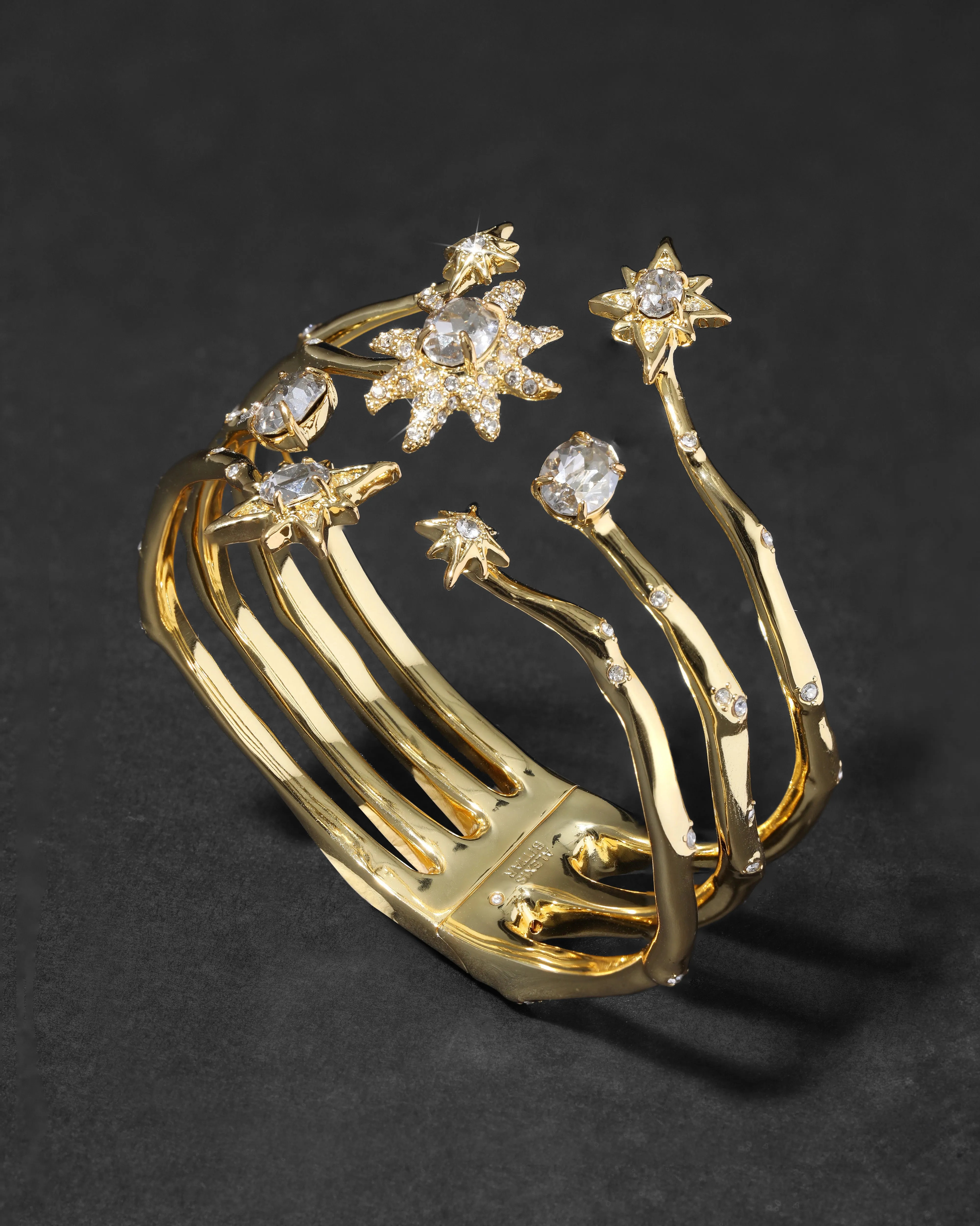 Starburst Crystal Open Hinge Cuff Bracelet sold by Alexis Bittar product image thumbnail 3