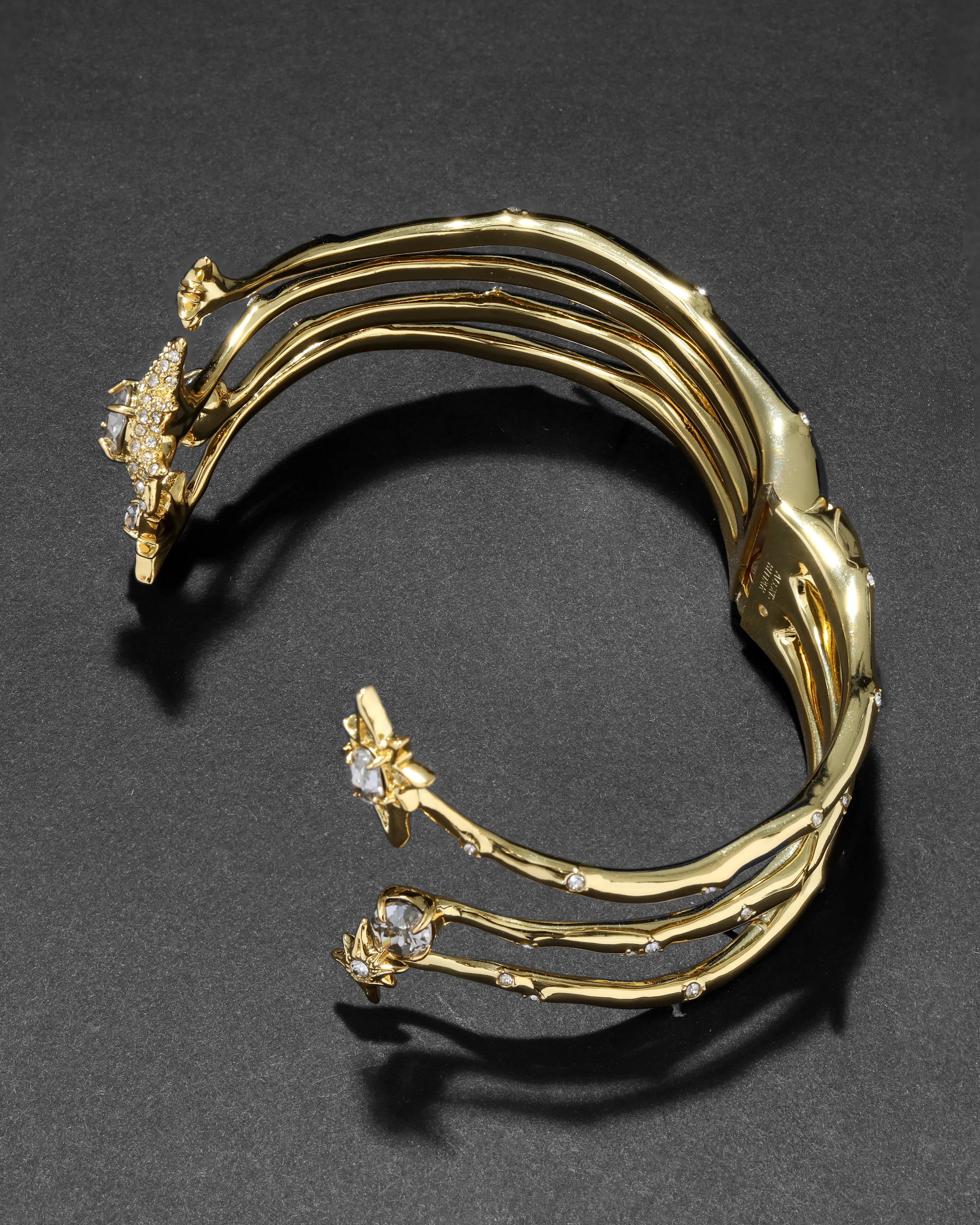 Starburst Crystal Open Hinge Cuff Bracelet sold by Alexis Bittar product image thumbnail 4