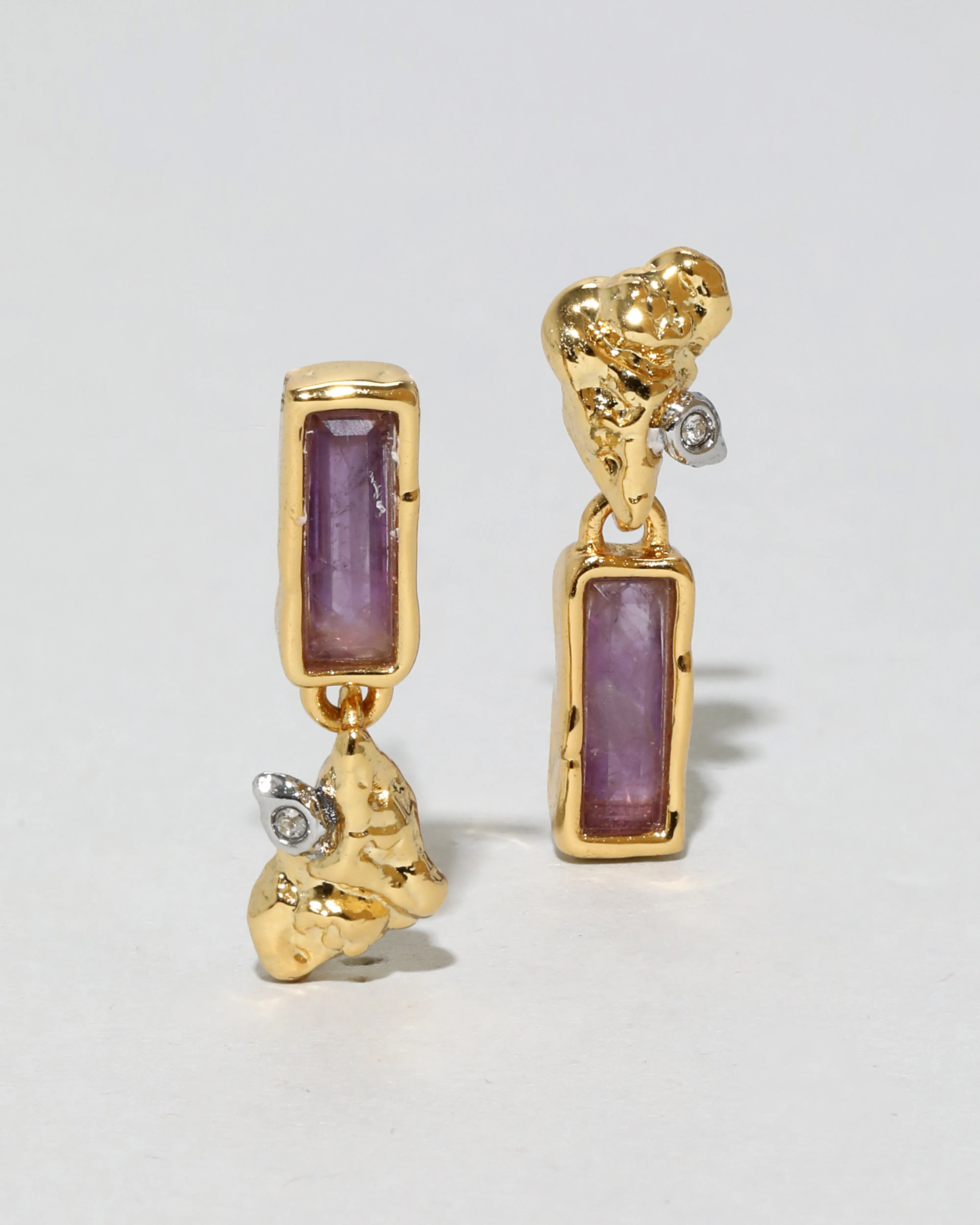 Brut Cluster Mismatched Post Earring - Amethyst sold by Alexis Bittar