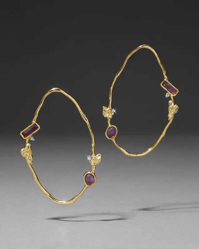 Brut Cluster Link Post Earring- Amethyst sold by Alexis Bittar