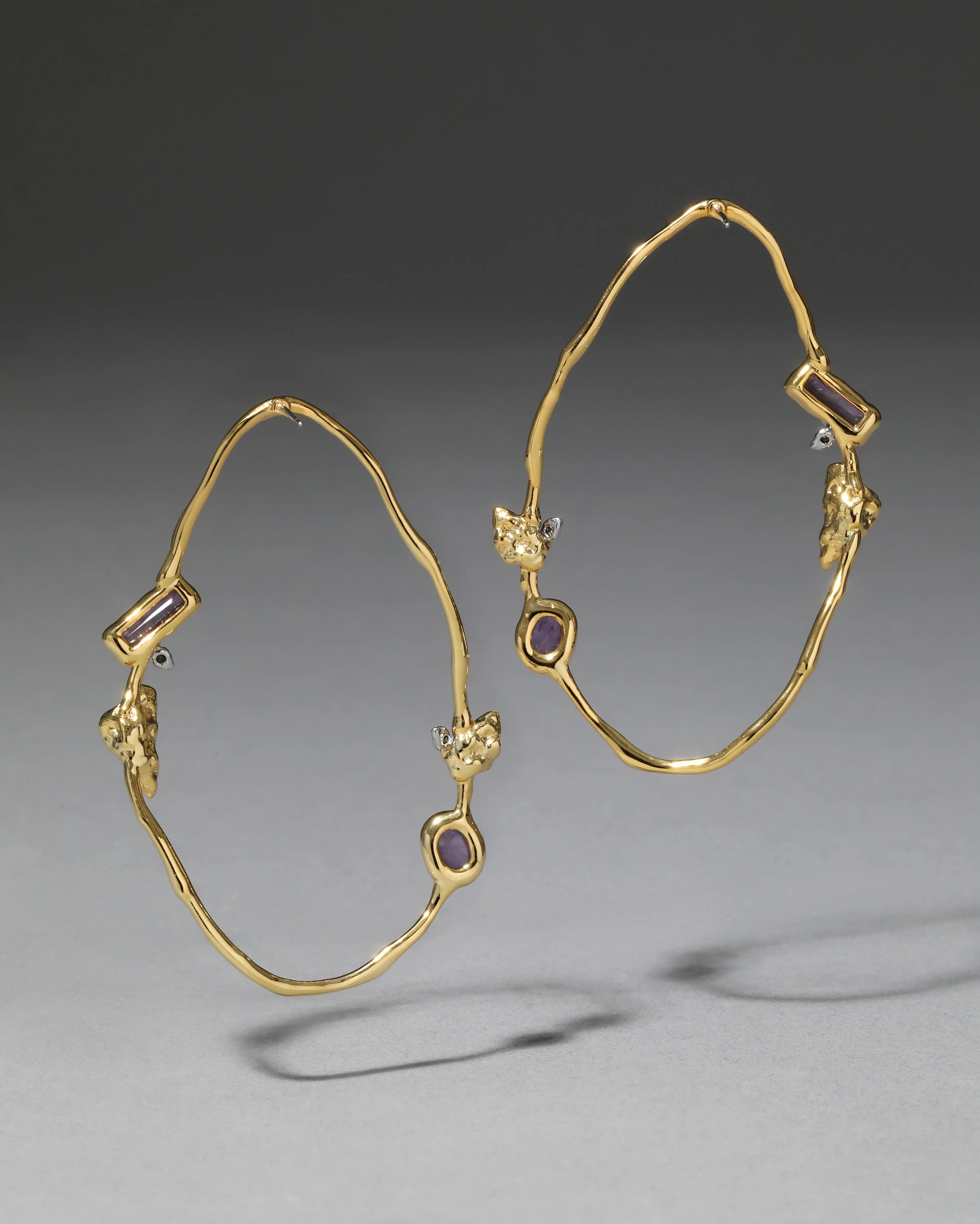 Brut Cluster Link Post Earring- Amethyst sold by Alexis Bittar product image thumbnail 3