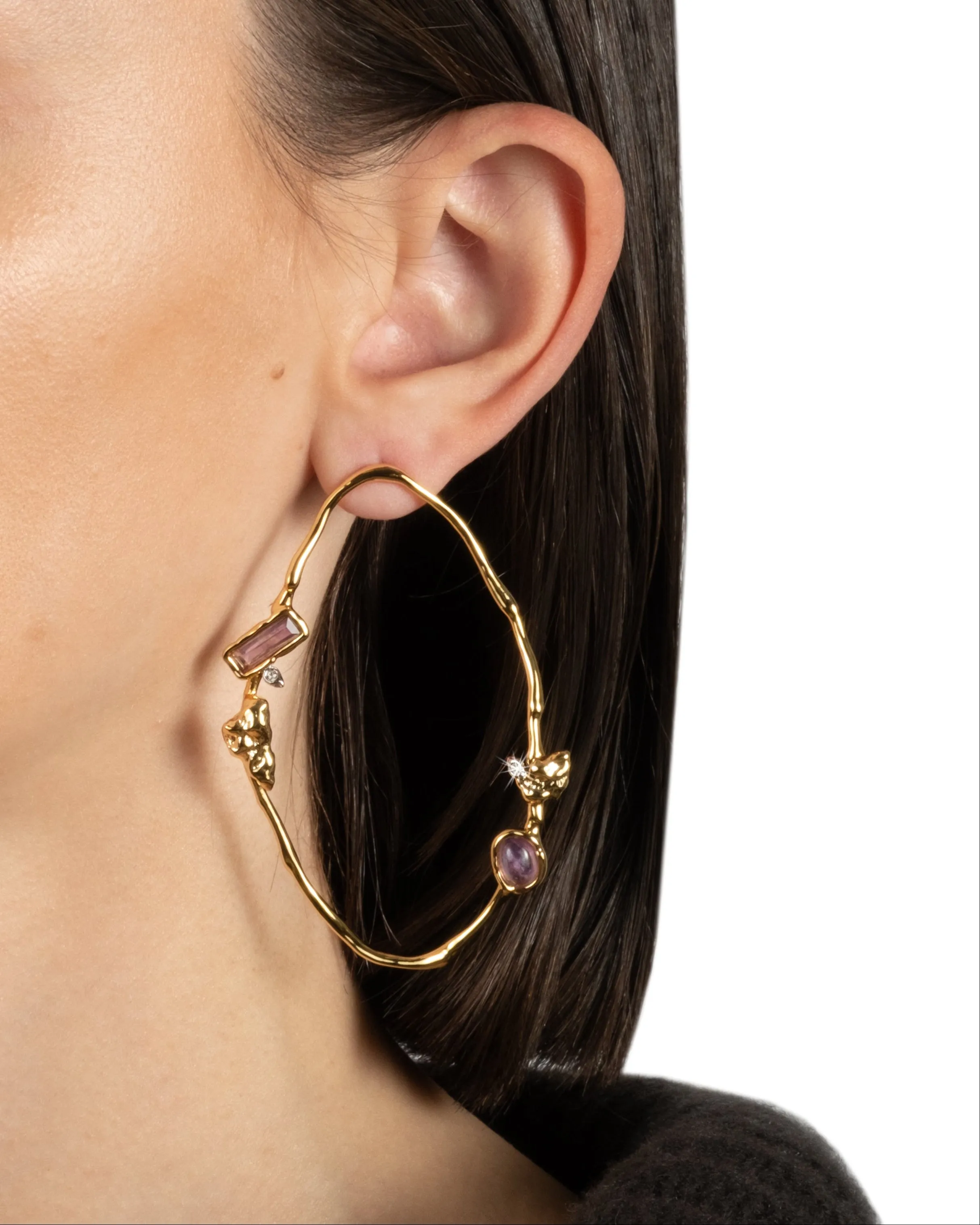 Brut Cluster Link Post Earring- Amethyst sold by Alexis Bittar product image thumbnail 2