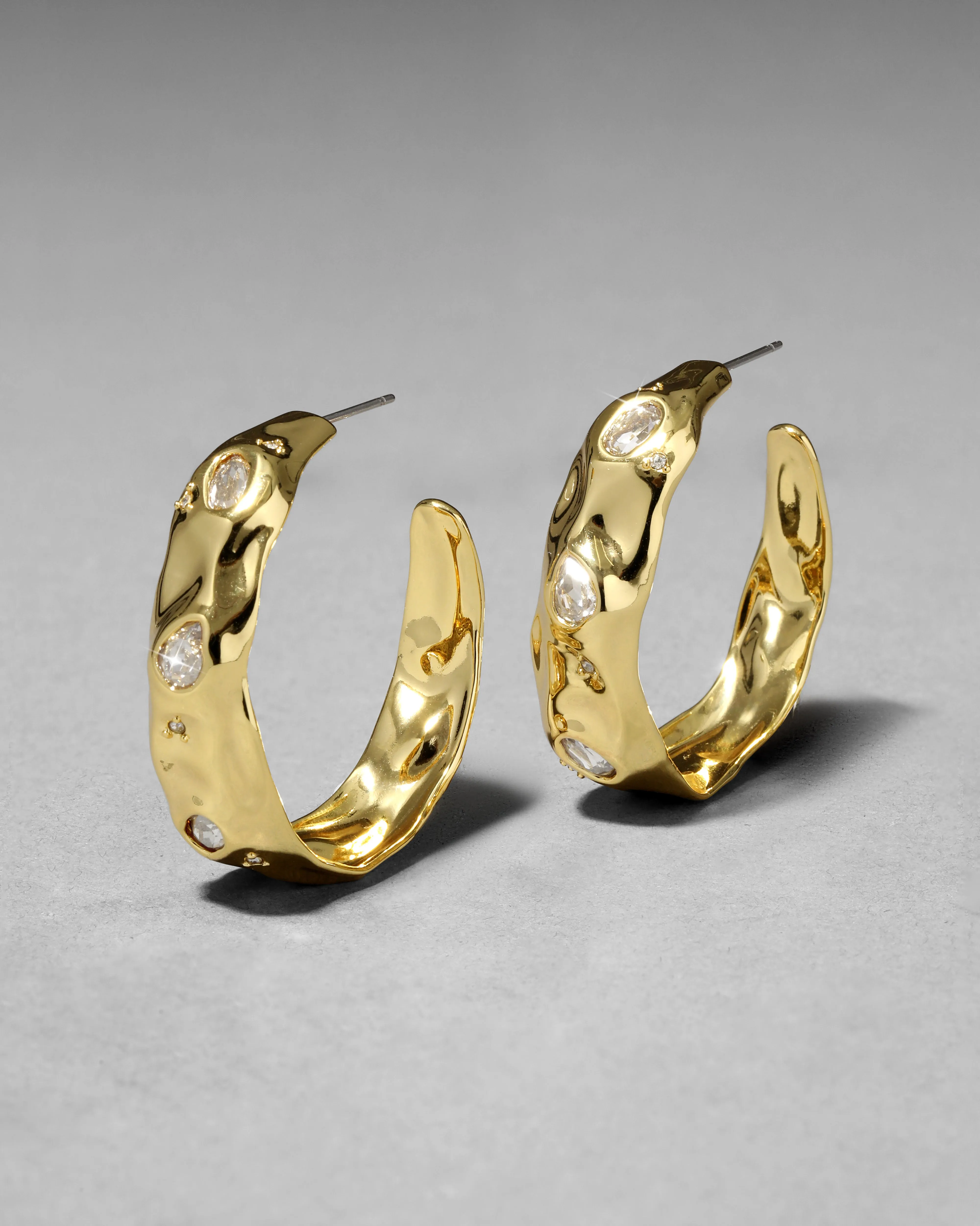 Crumpled Studded Hoop Earring sold by Alexis Bittar