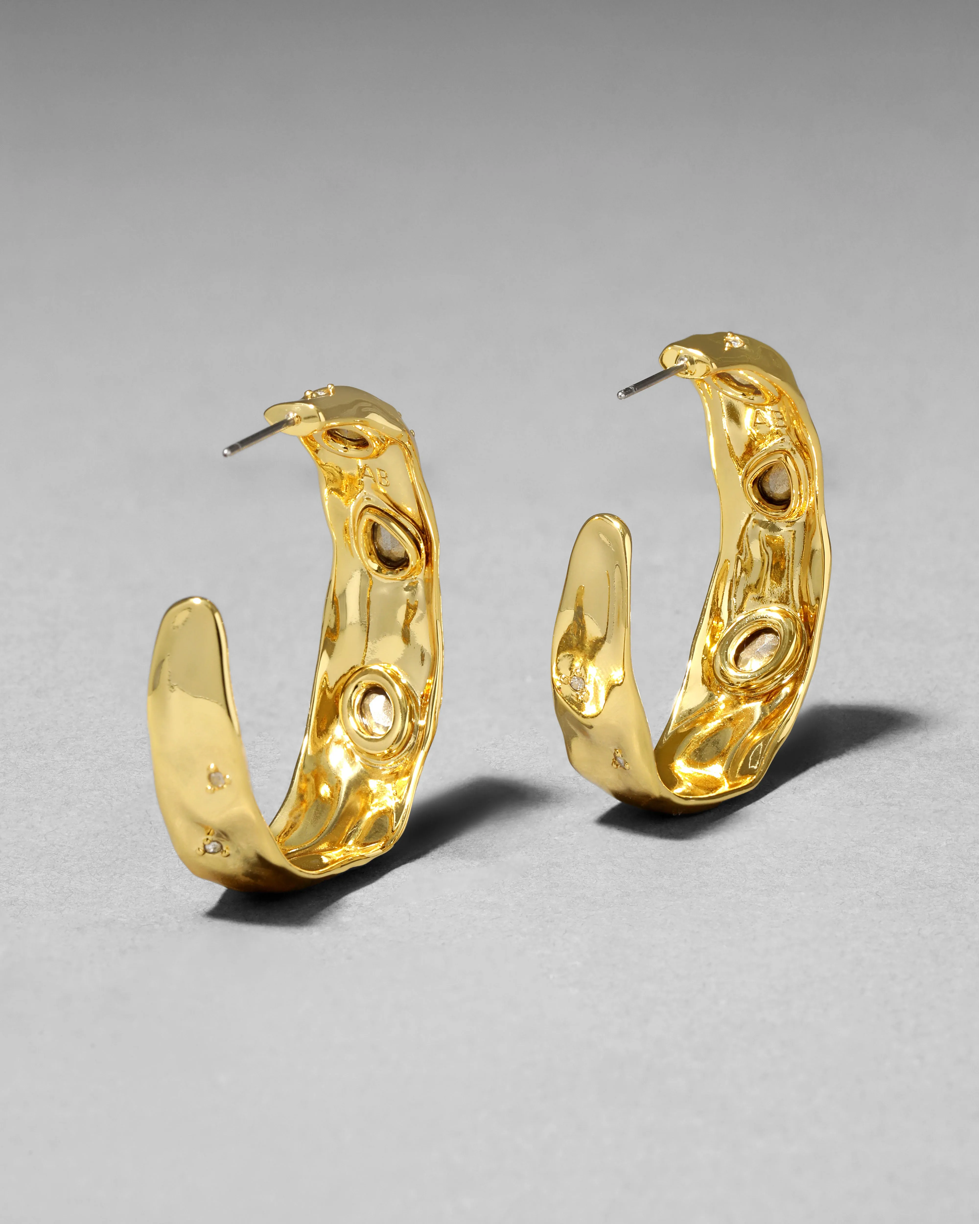 Crumpled Studded Hoop Earring sold by Alexis Bittar product image thumbnail 4