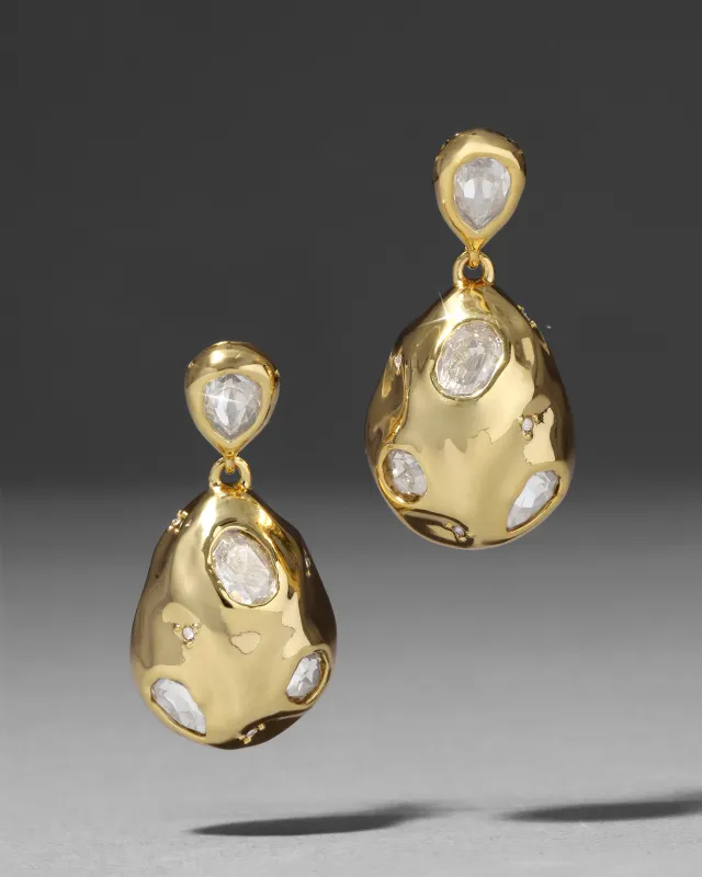 Crumpled Studded Orb Post Earring sold by Alexis Bittar