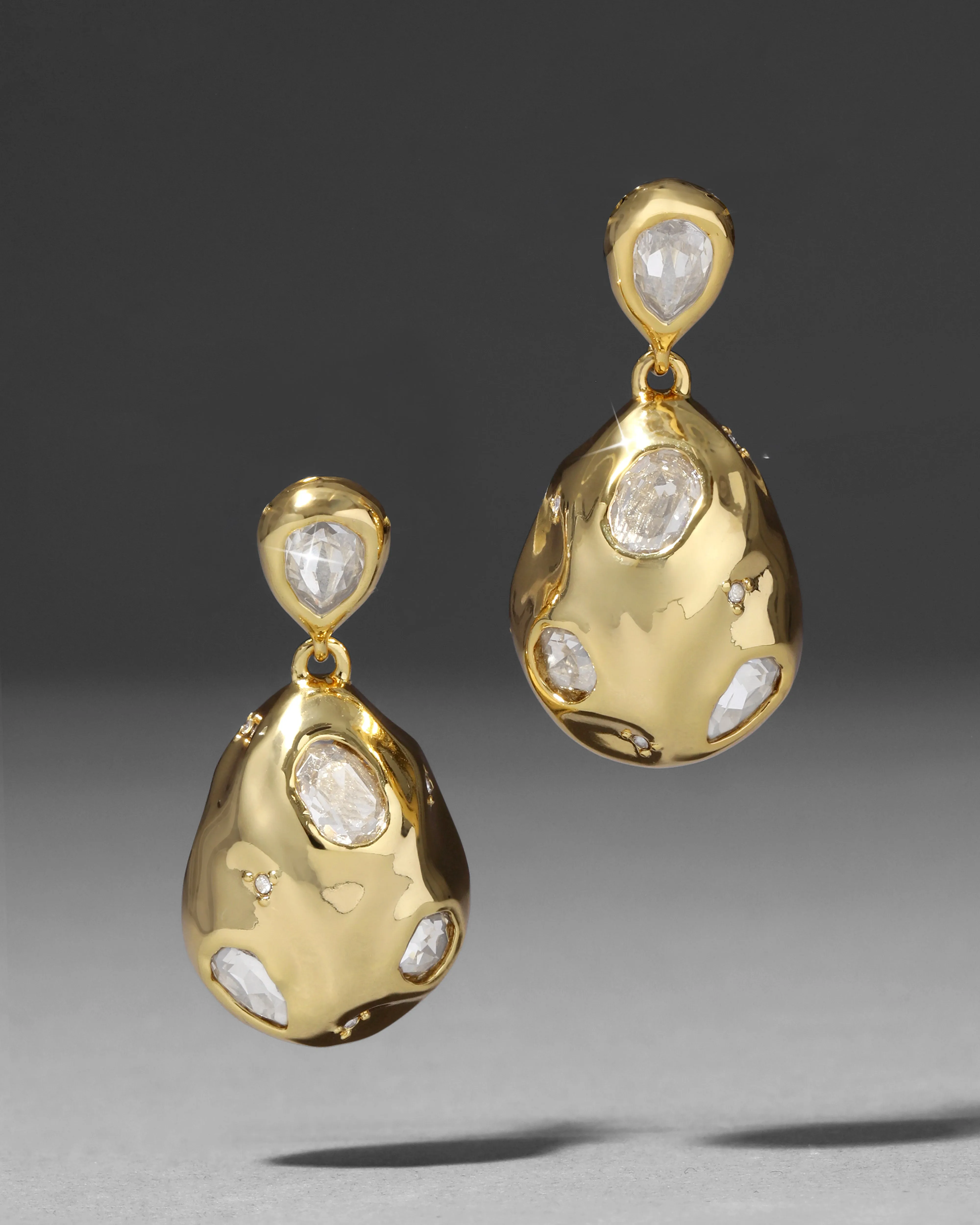 Crumpled Studded Orb Post Earring sold by Alexis Bittar