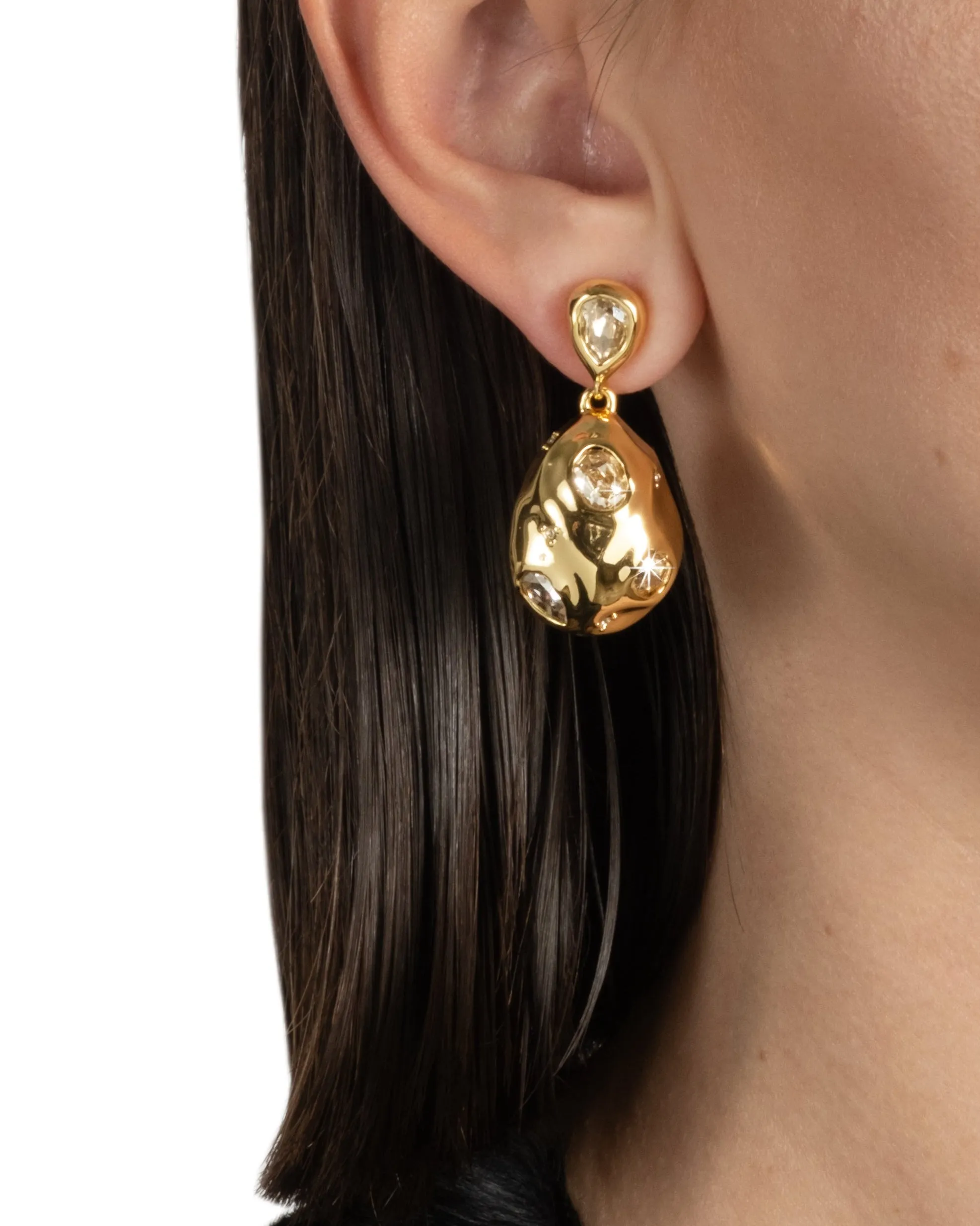 Crumpled Studded Orb Post Earring sold by Alexis Bittar product image thumbnail 2