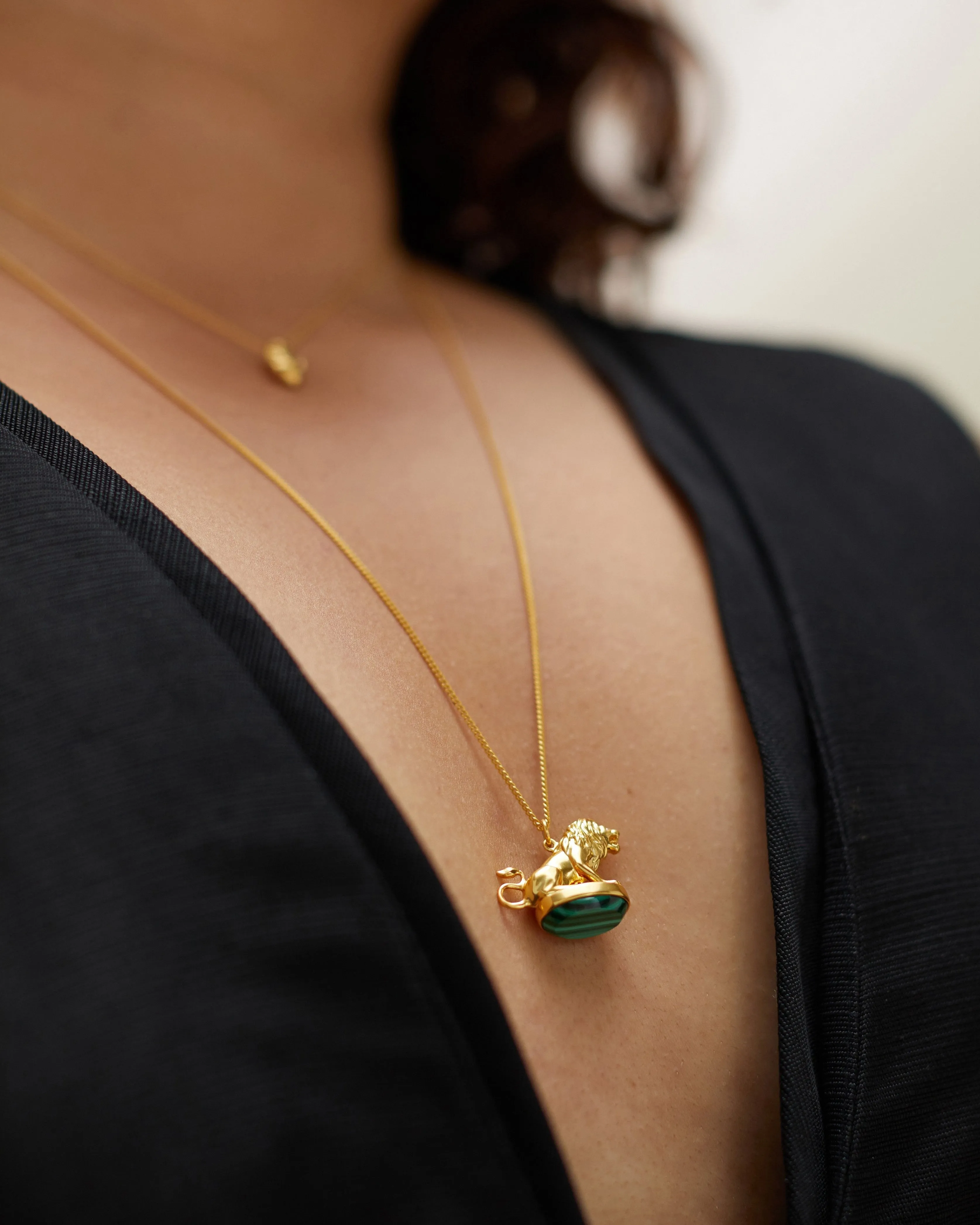 Valor Lion Pendant Fob Necklace - Malachite sold by Alexis Bittar product image thumbnail 4