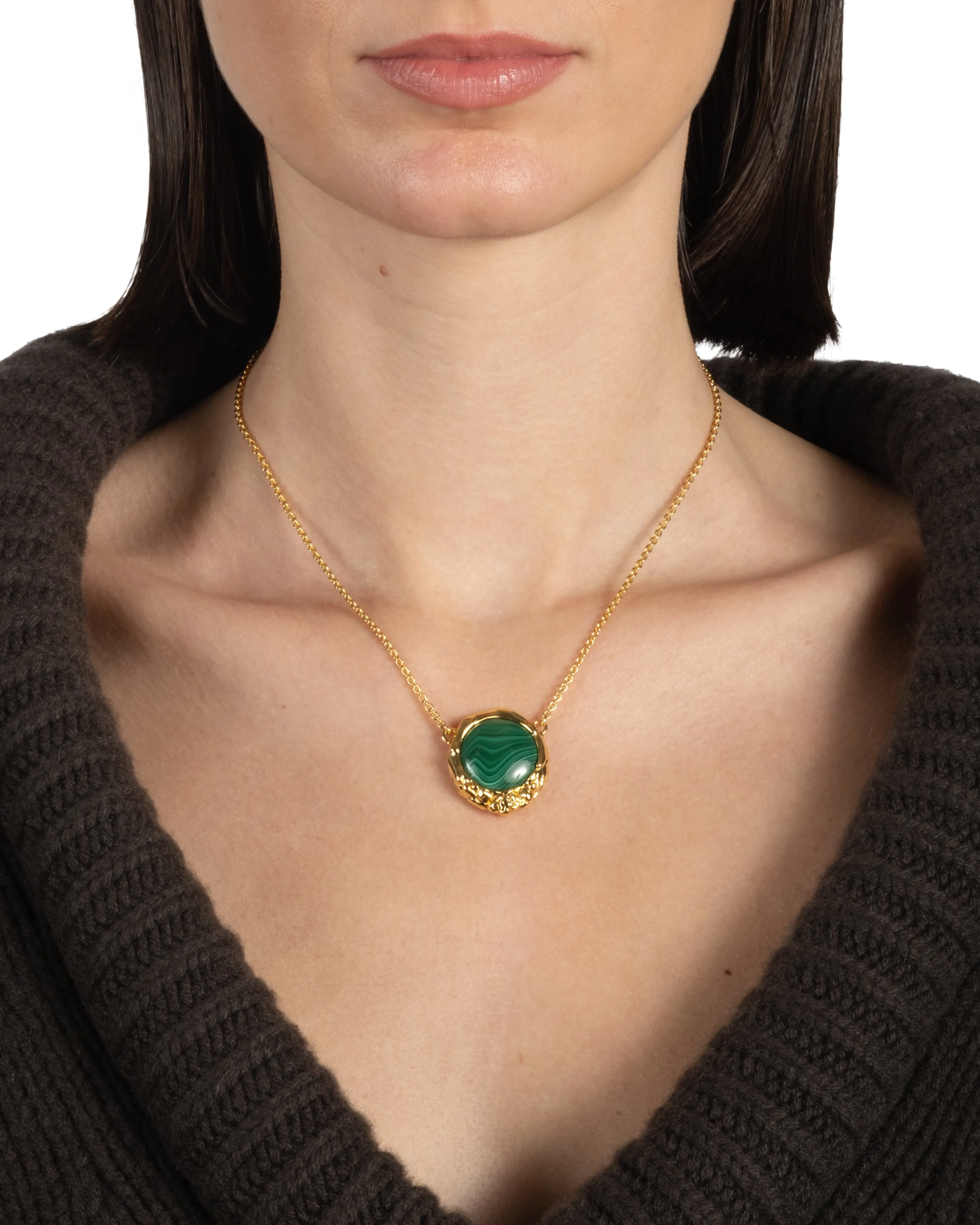 Brut Malachite Coin Pendant Necklace sold by Alexis Bittar product image thumbnail 2