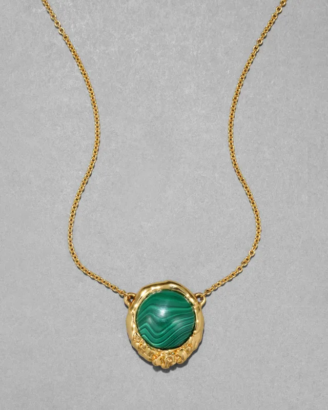Brut Malachite Coin Pendant Necklace sold by Alexis Bittar