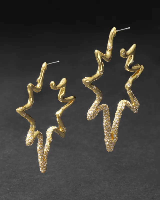 Starburst Pavé Organic Hoop Earring sold by Alexis Bittar