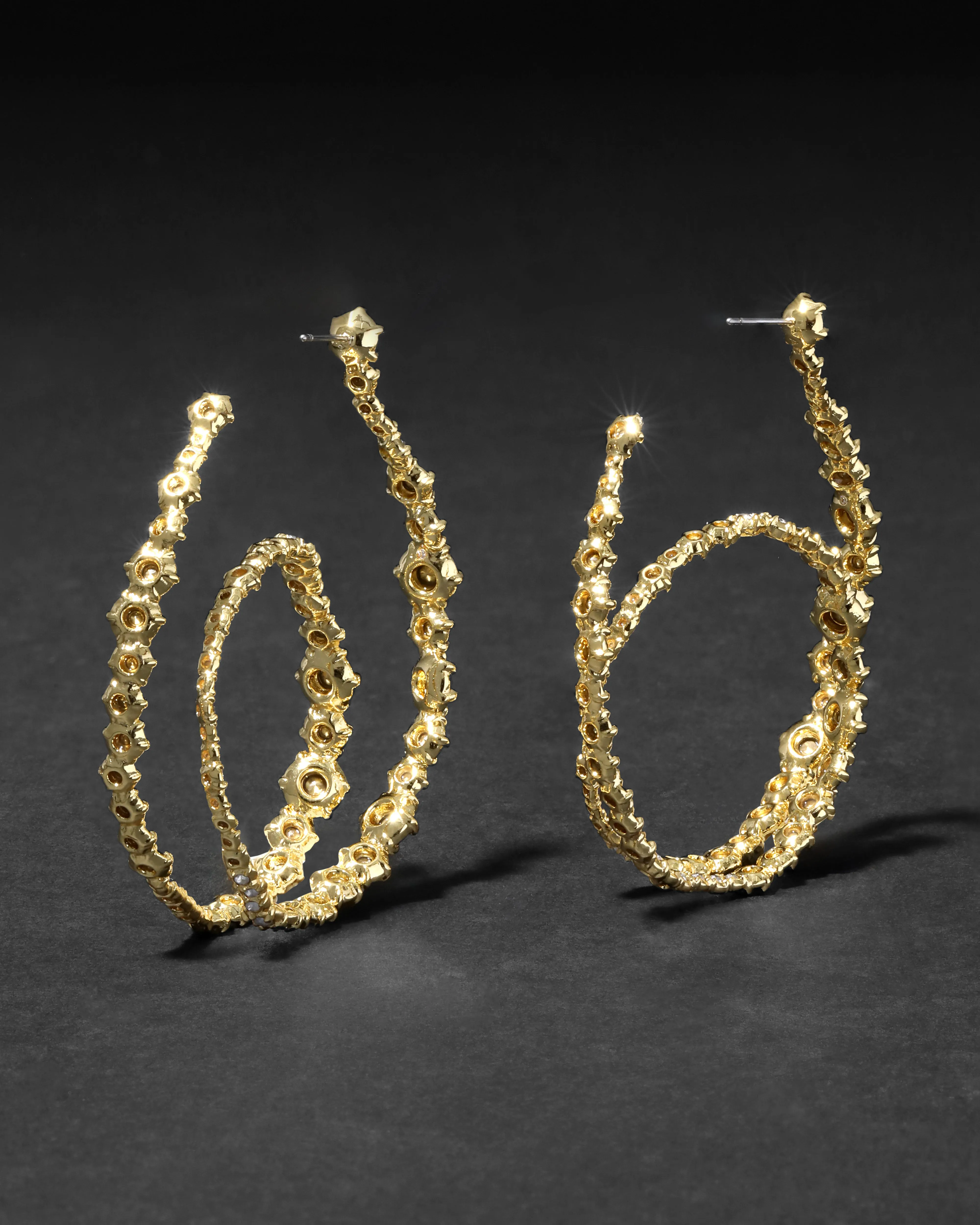 Punk Royale Crystal Orbiting Hoop Earring- Gold sold by Alexis Bittar product image thumbnail 4