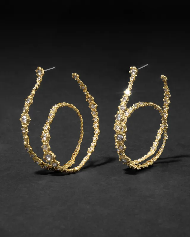 Punk Royale Crystal Orbiting Hoop Earring- Gold sold by Alexis Bittar