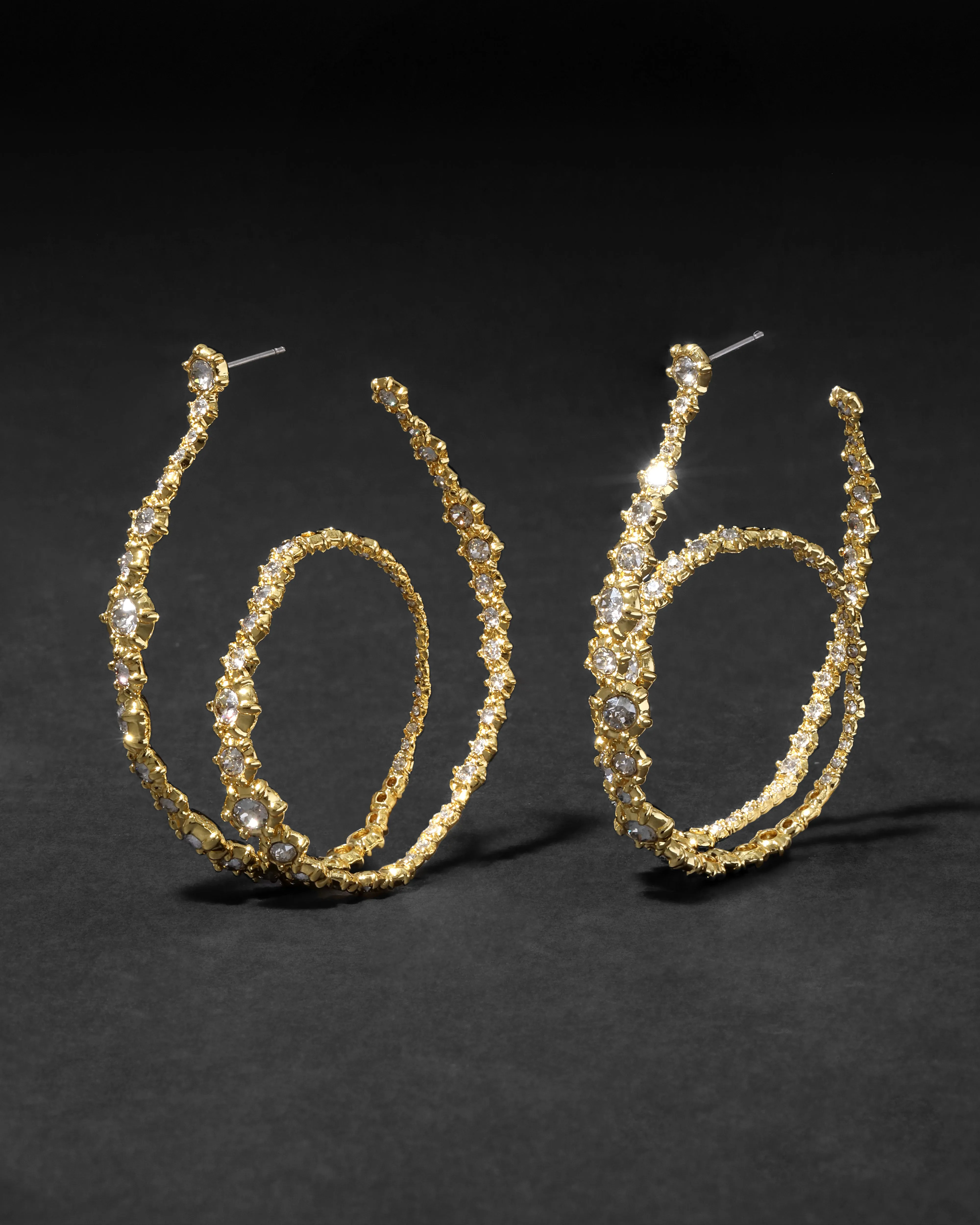Punk Royale Crystal Orbiting Hoop Earring- Gold sold by Alexis Bittar